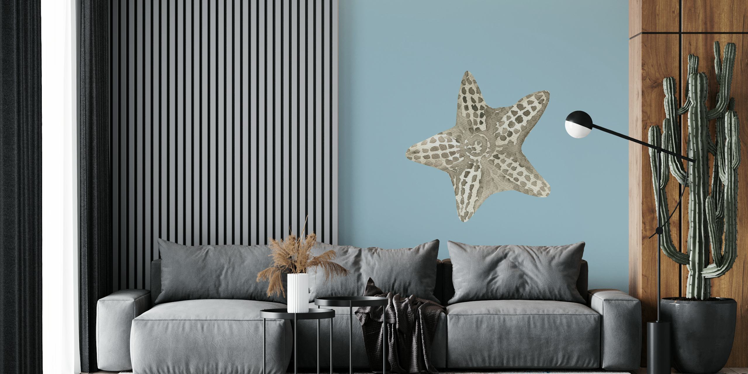 Papel de parede estrela-do-mar em um quarto