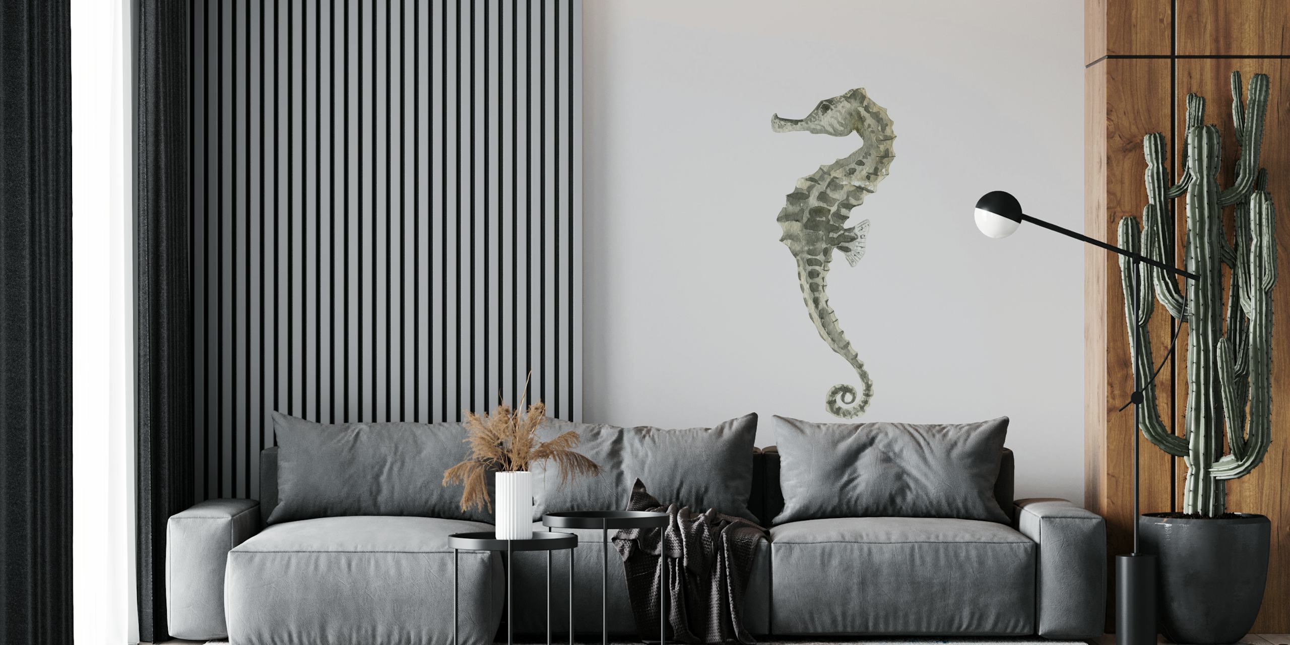 Carta da parati Seahorse with Curled Tail in una stanza