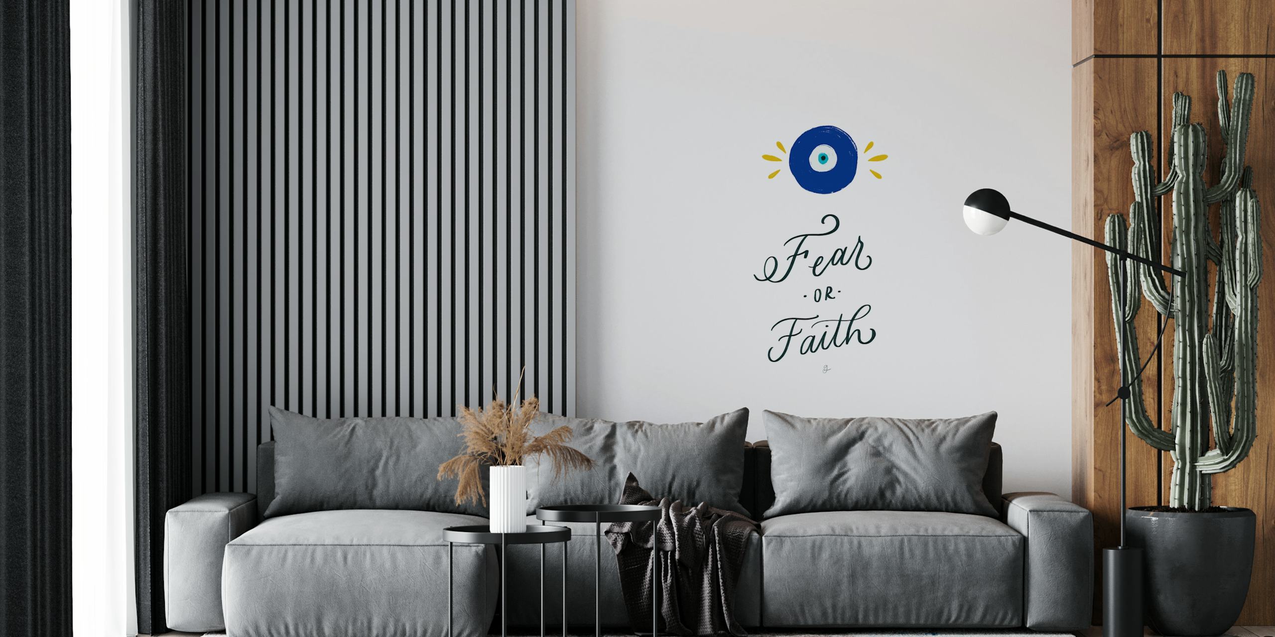 Fear or Faith Art wallpaper in una stanza