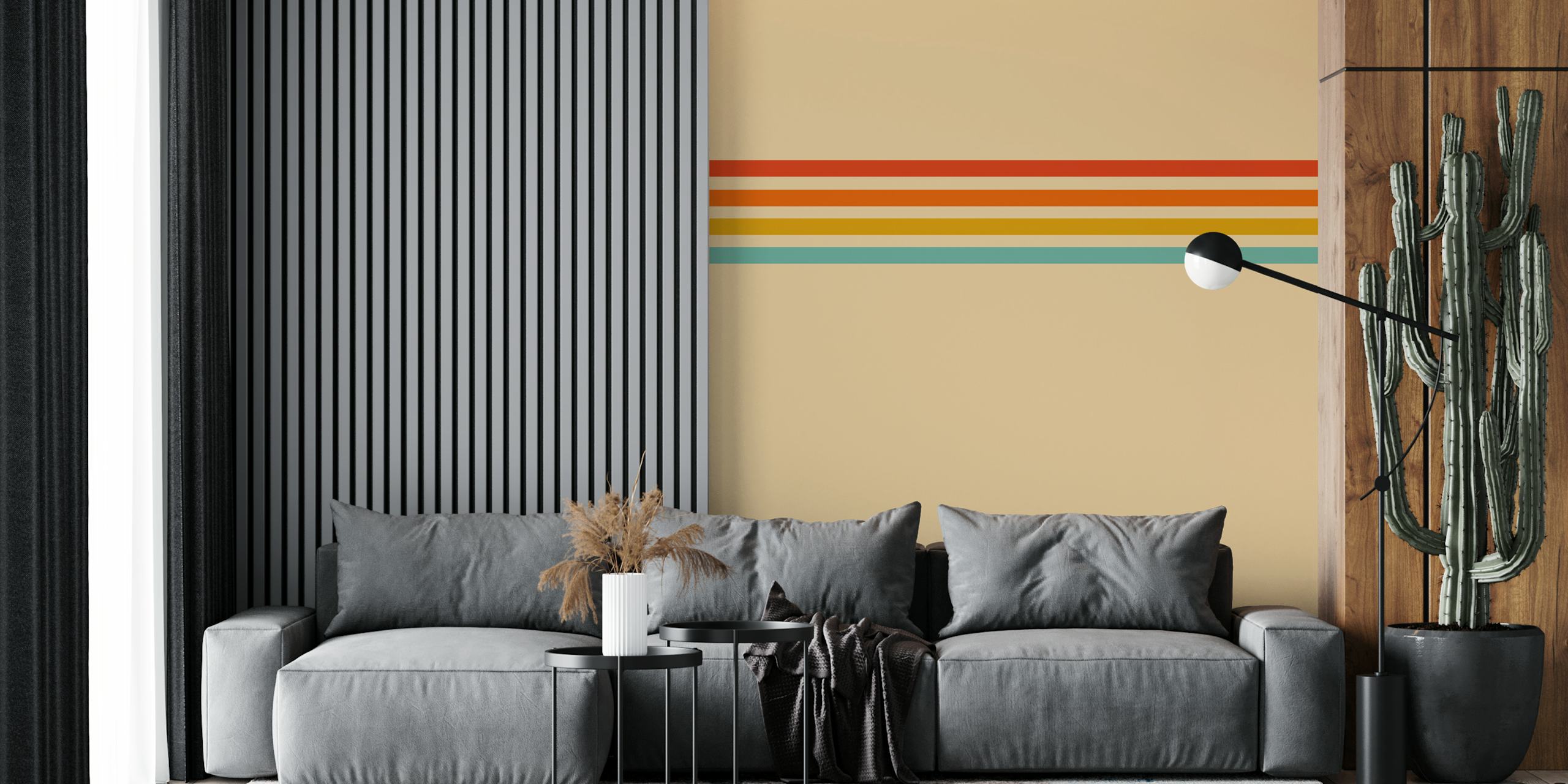 Ταπετσαρία Retro Sunset Stripes σε ένα δωμάτιο