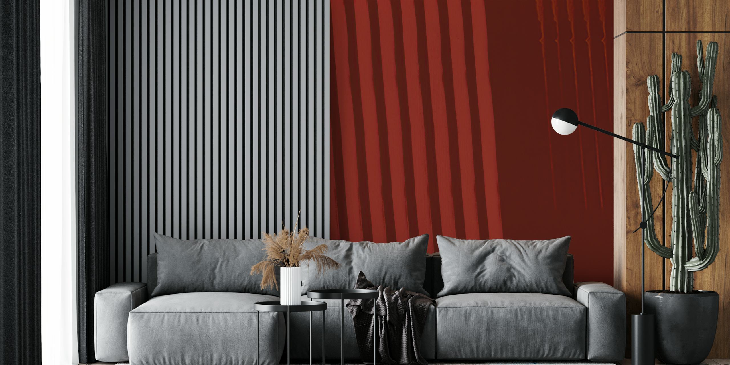 Earthy Red tapet i et moderne rom