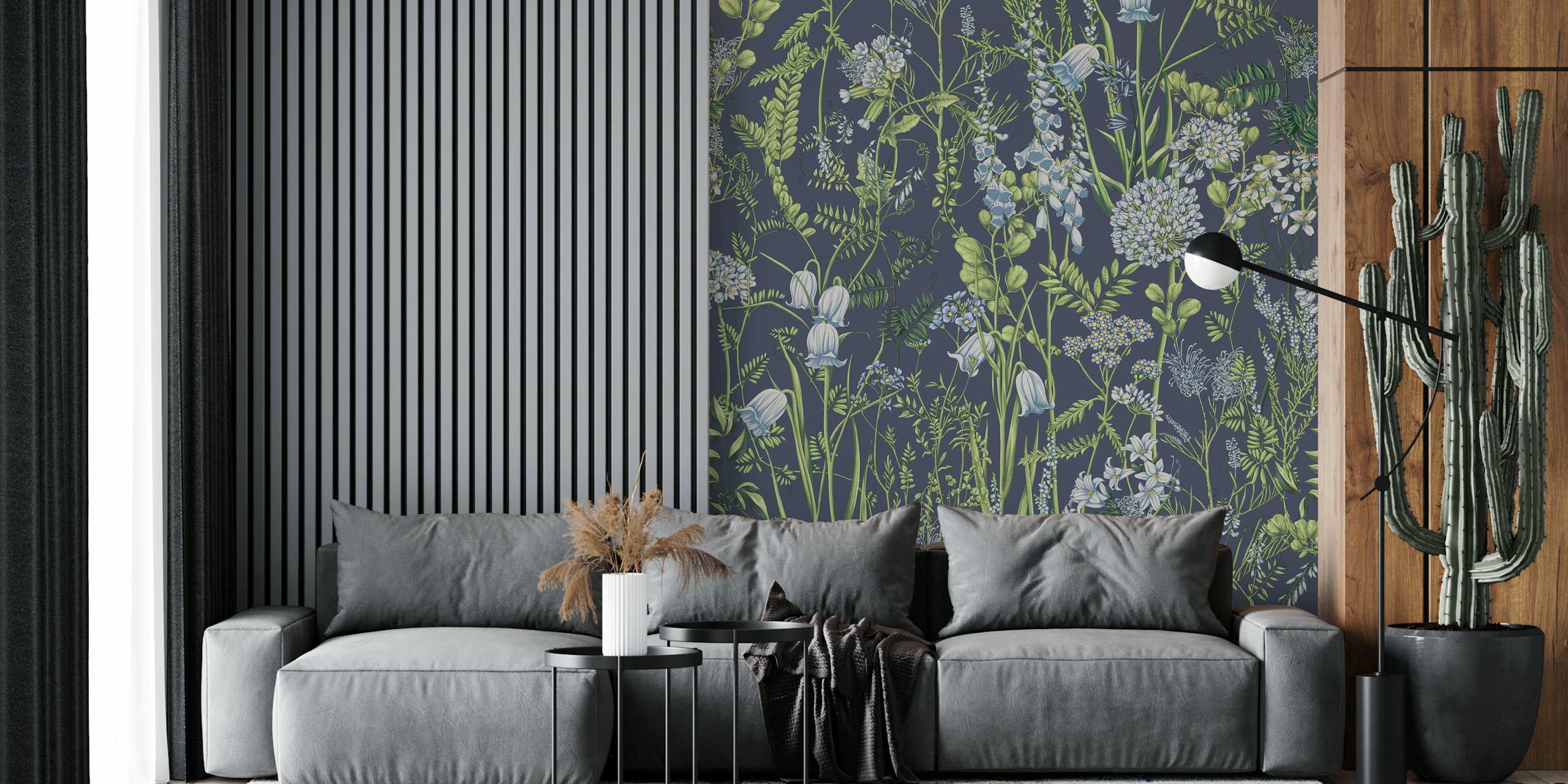 Botany pattern 9 wallpaper in a room setting