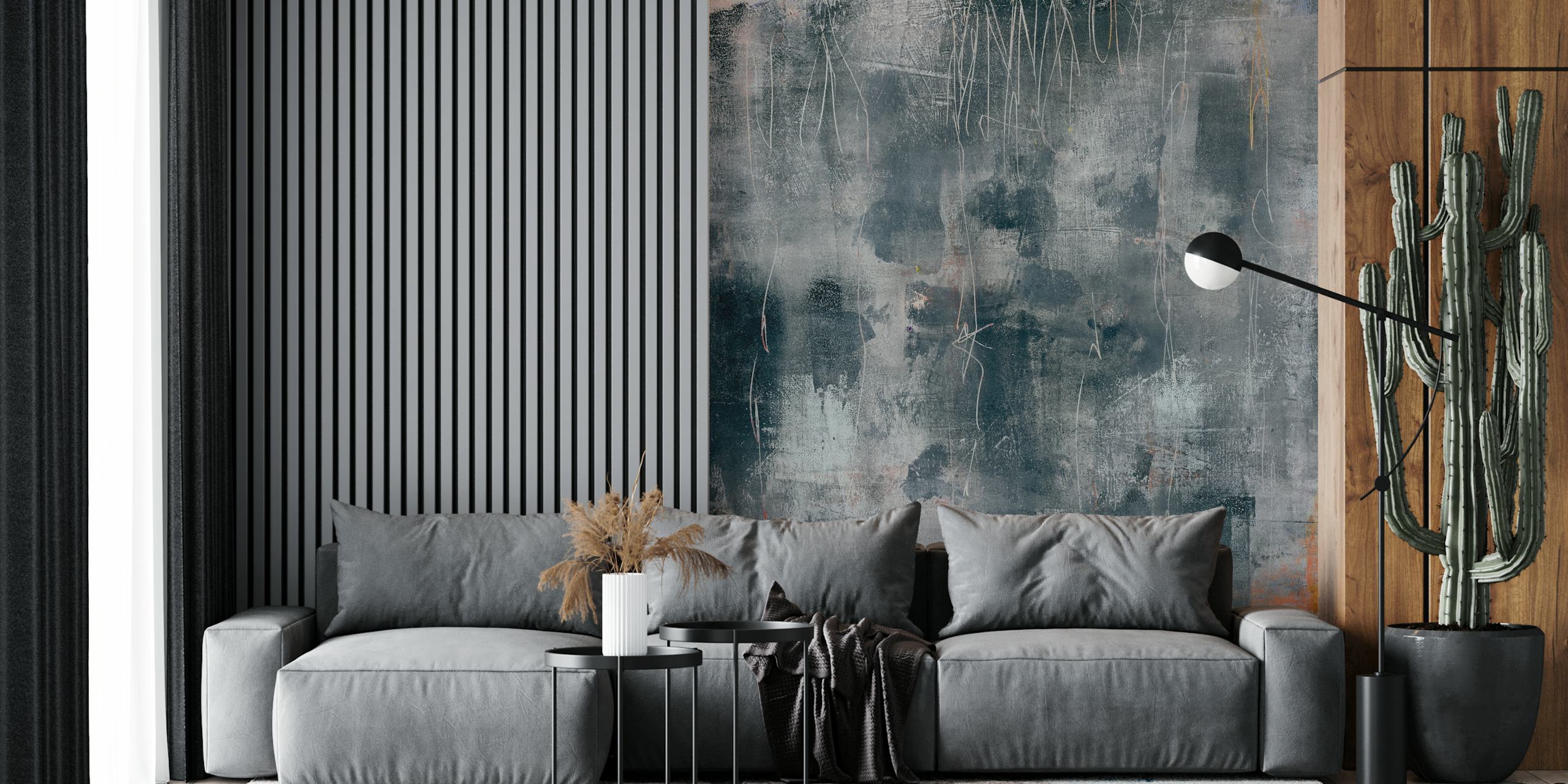 Abstract grey wallpaper with textured patterns and strokes