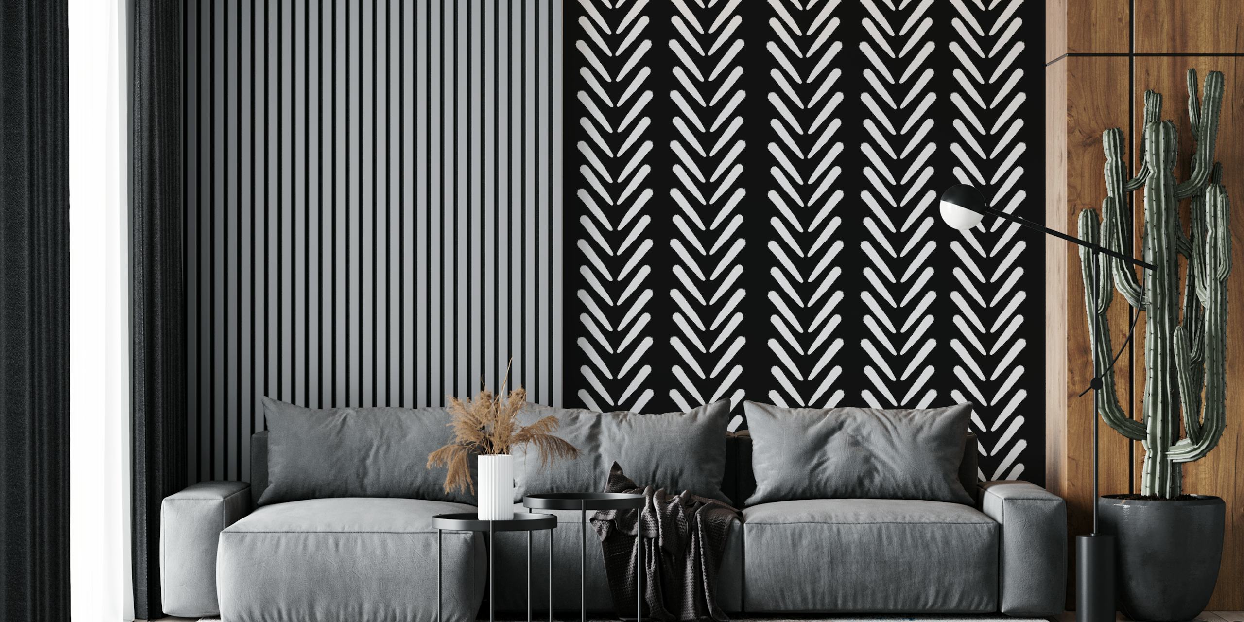 Mud Cloth Arrow Glam 2 tapetti huoneessa