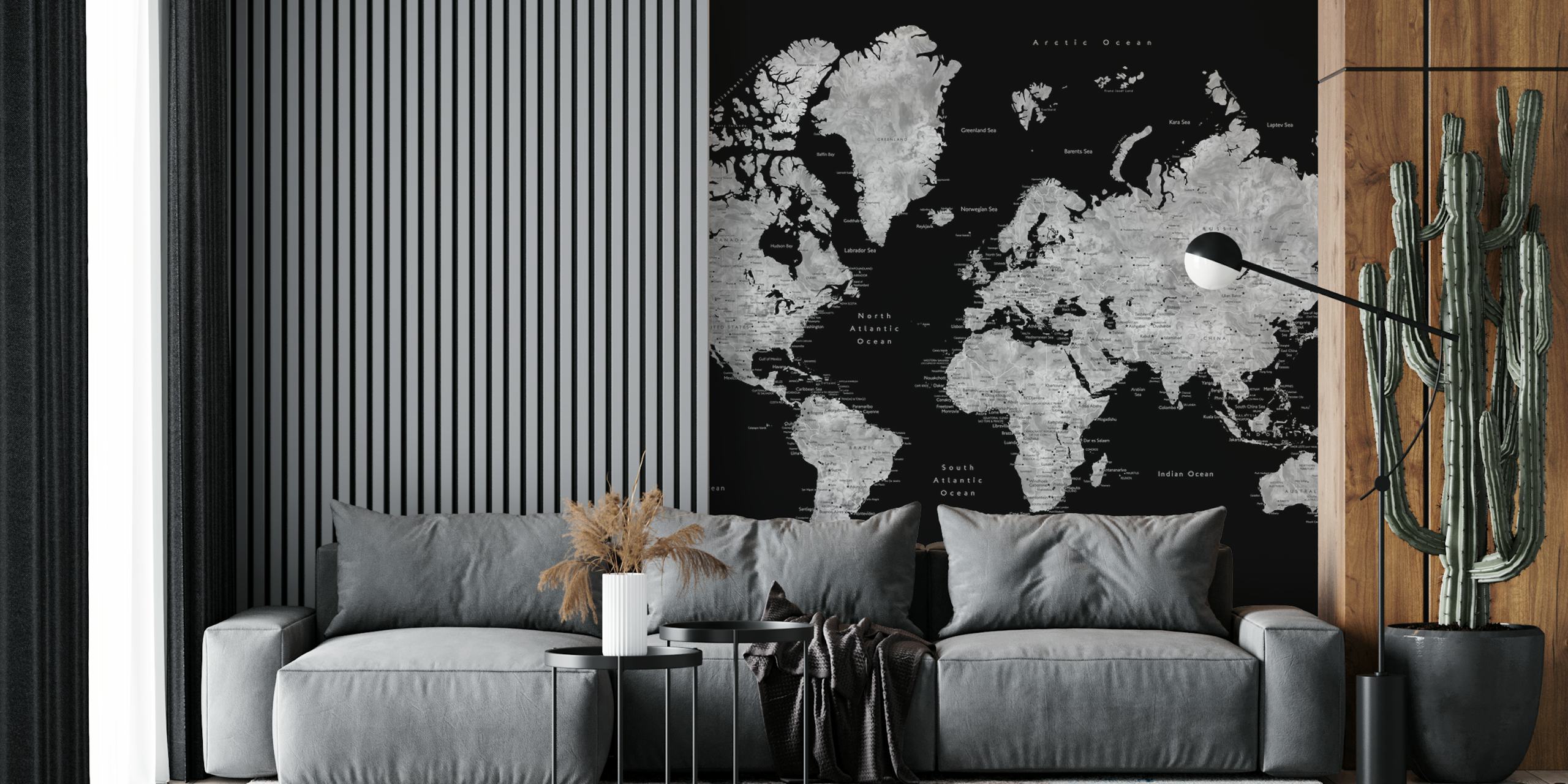 Baibah world map wallpaper w pokoju