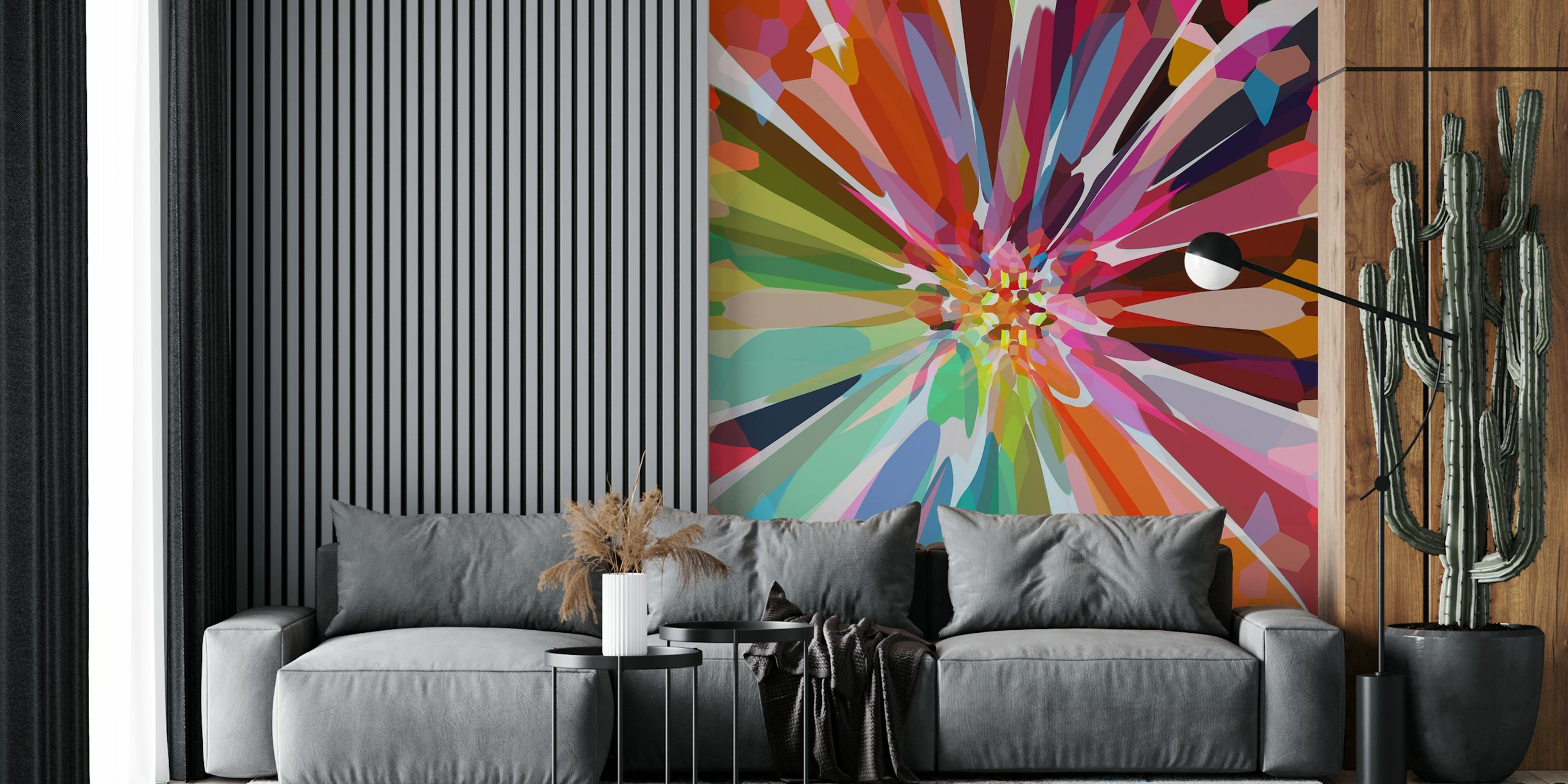 Colorful abstract floral design with vibrant hues wallpaper