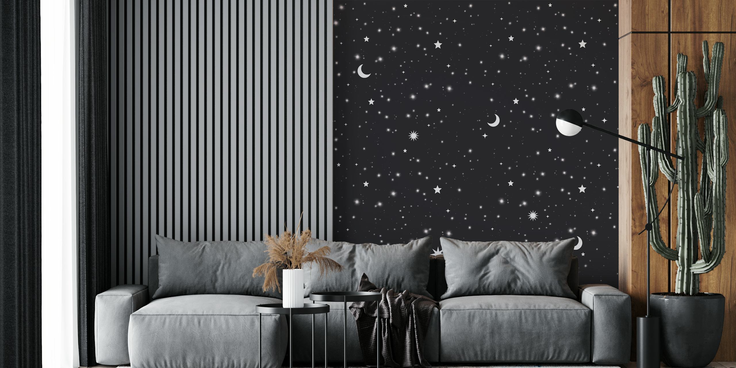 Starry Night in Black design de papel de parede