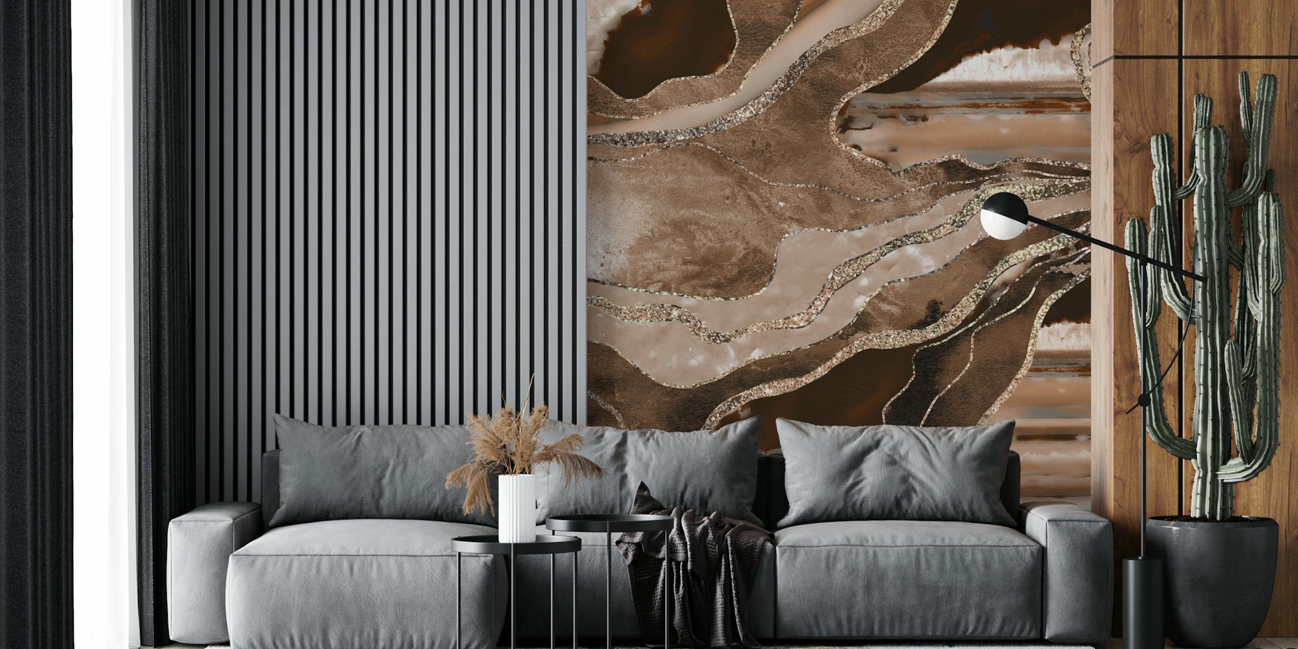 Brown Marble Agate Gold tapettisuunnittelu
