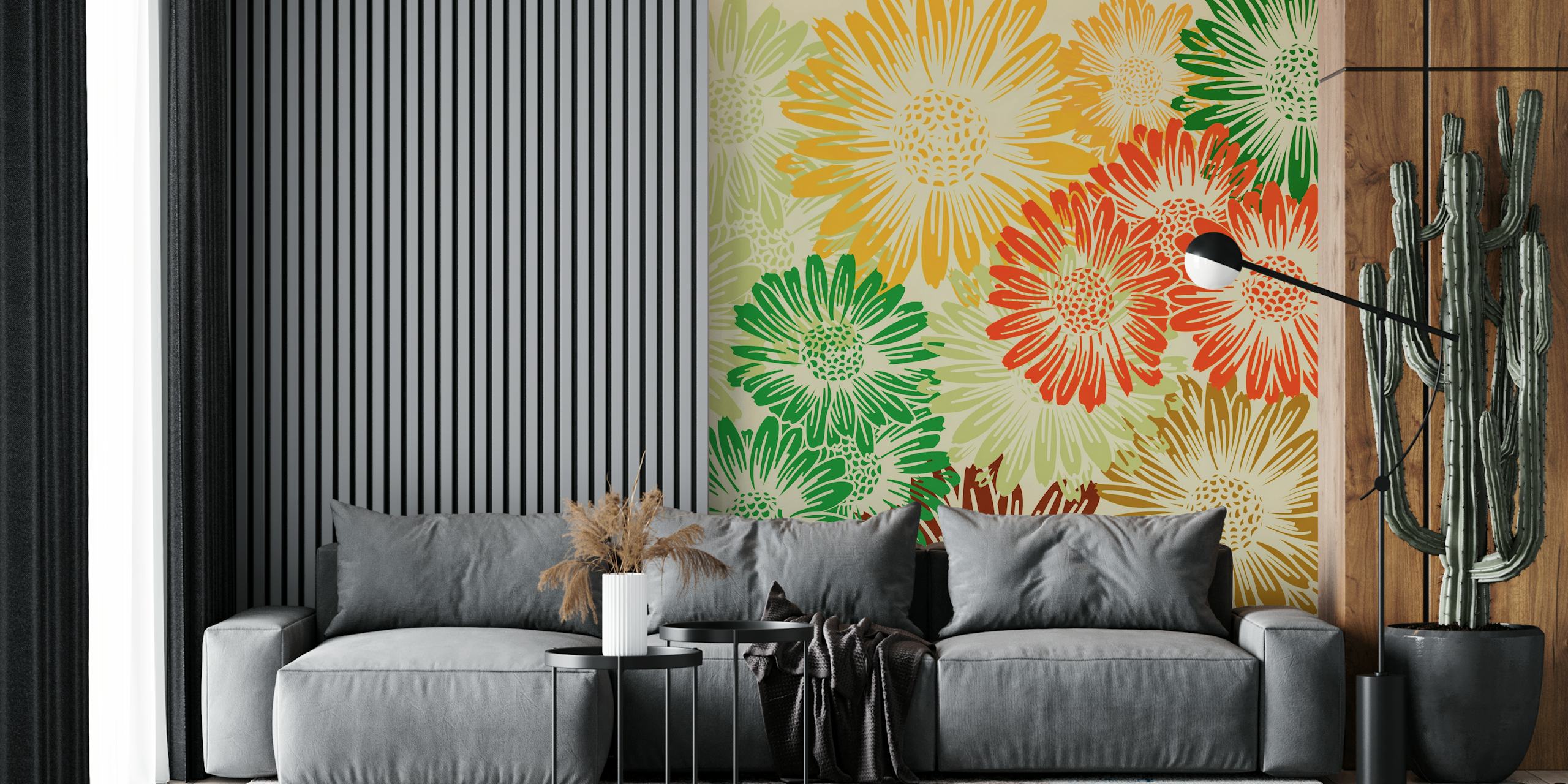 Tapeta Vintage Summer Flowers w pokoju