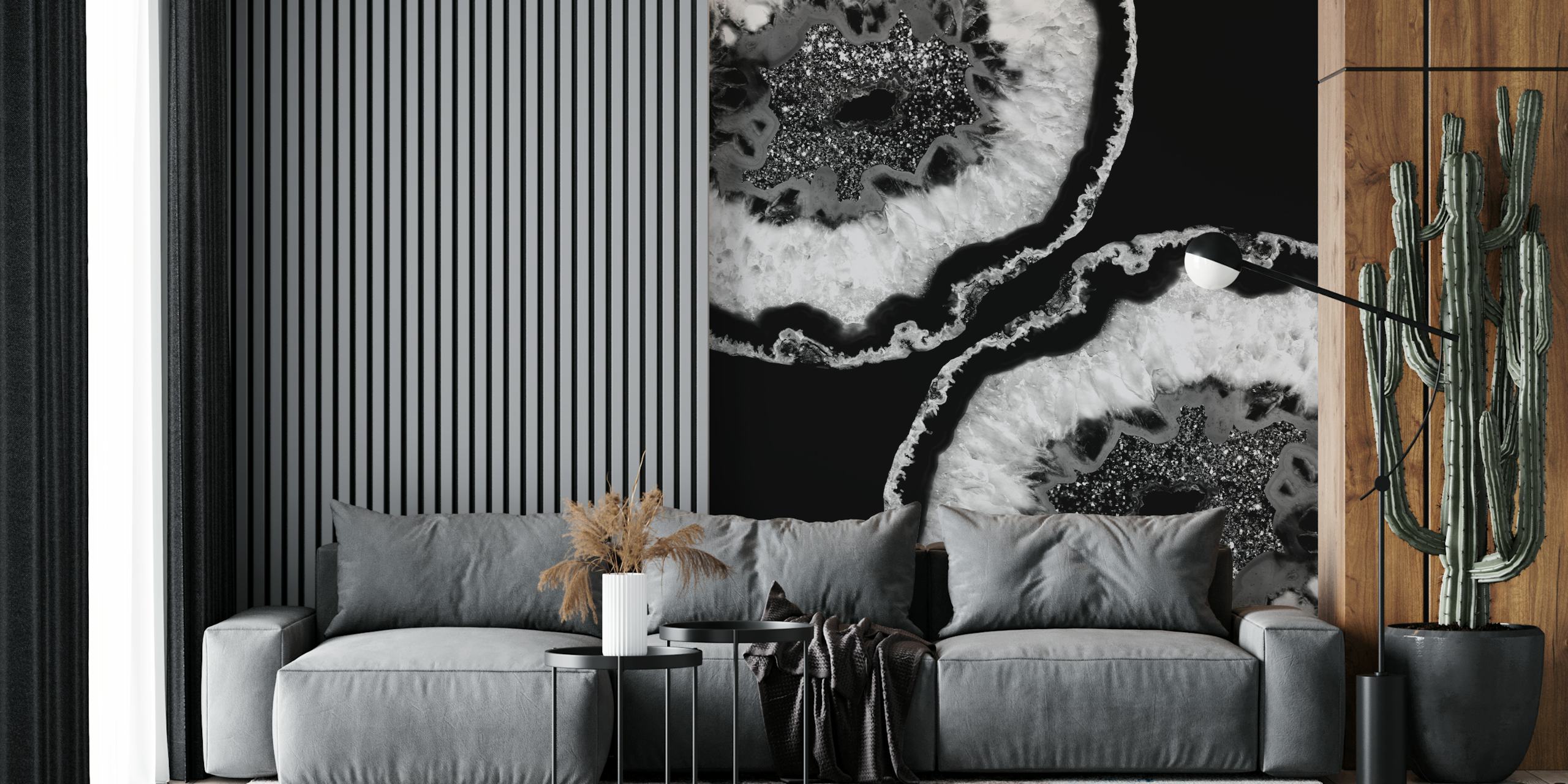 Gray Black White Agate 7 σχέδιο ταπετσαρίας