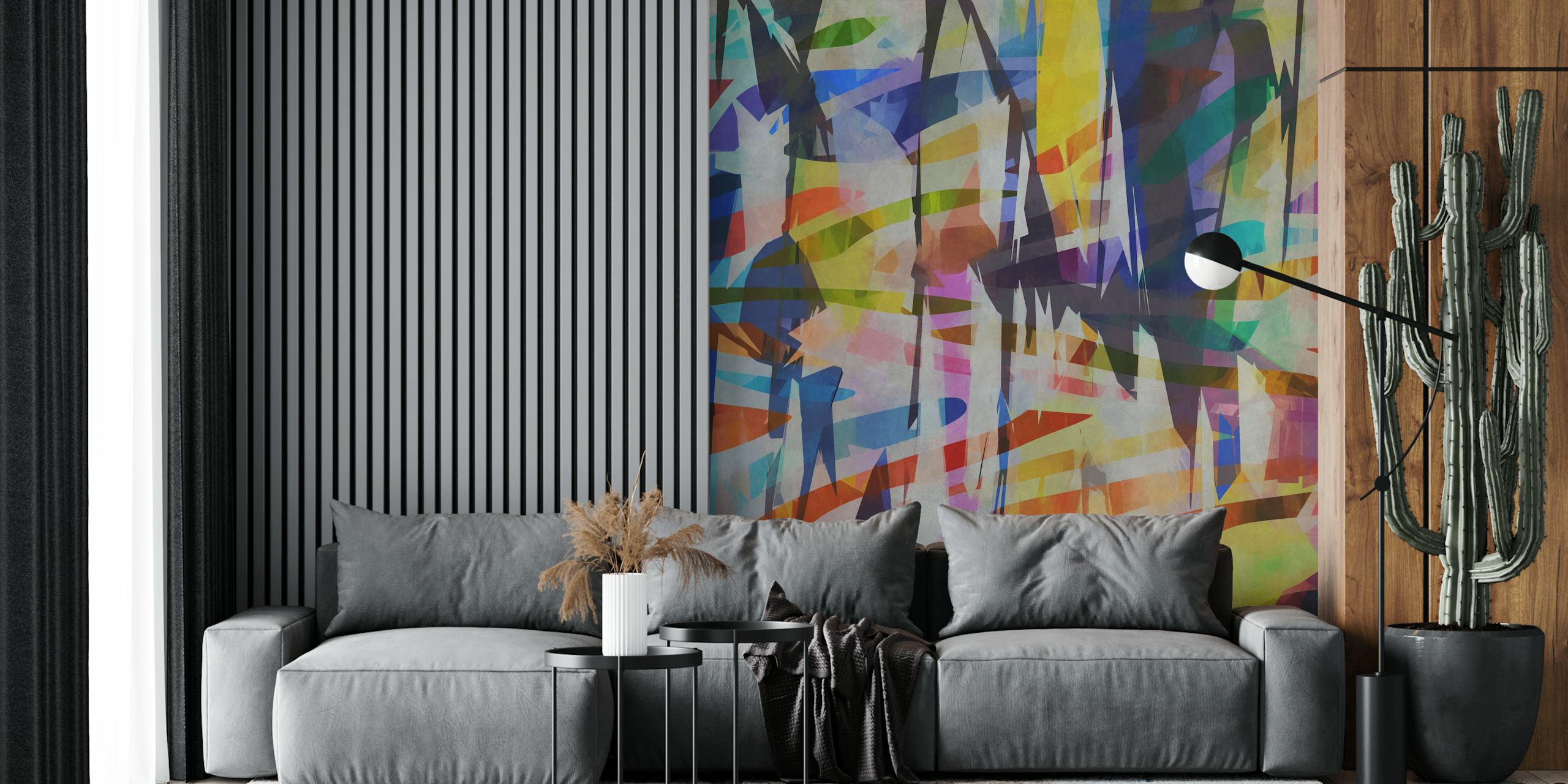 Colorful abstract geometric wallpaper in vibrant tones