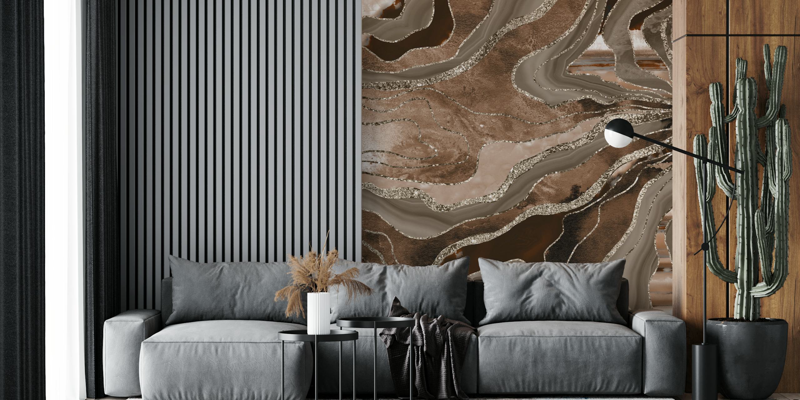 Brown Marble Agate Gold 2 Wanddesign