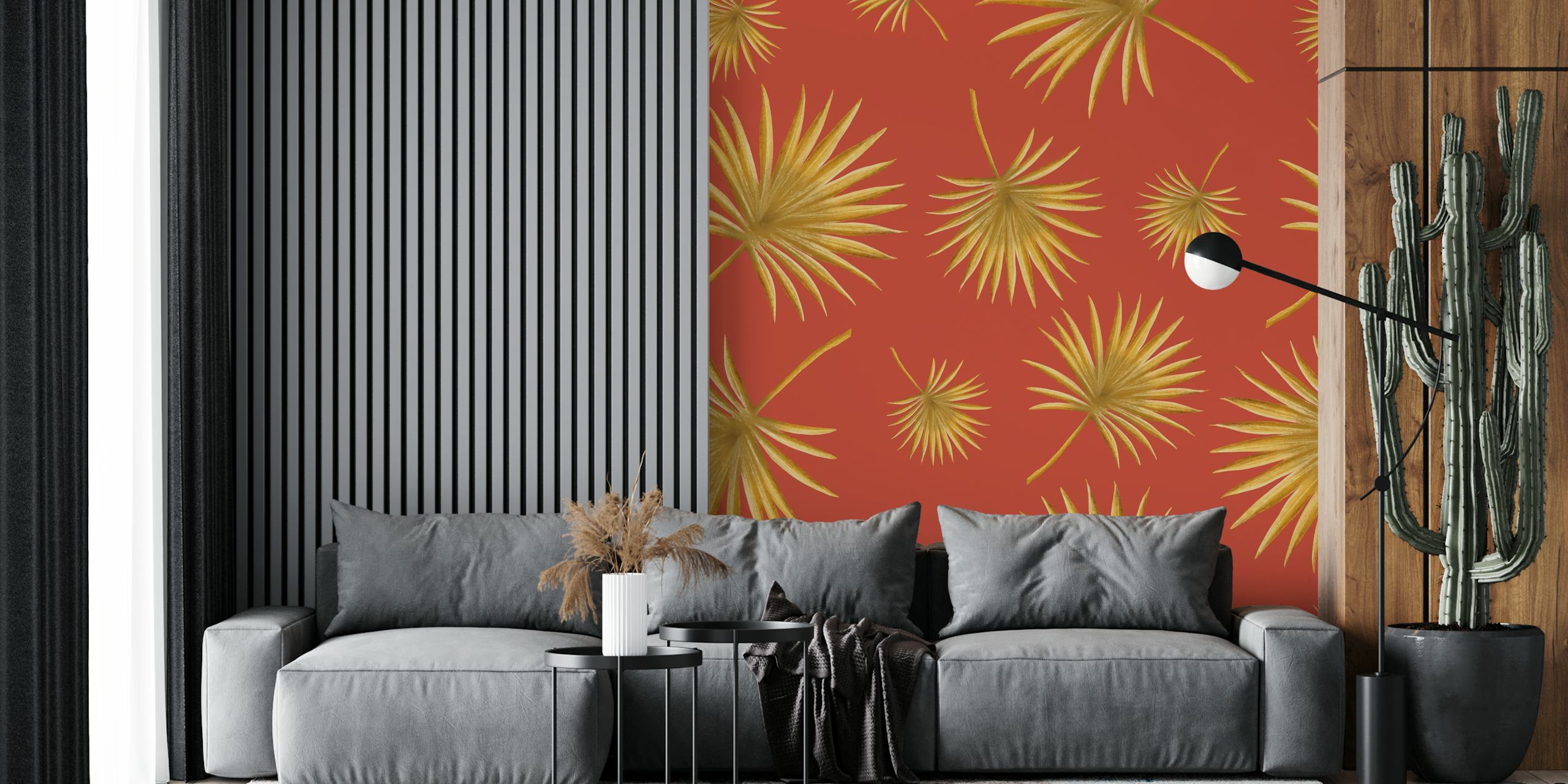 Jungle Leaf Sunset tapeta u sobi