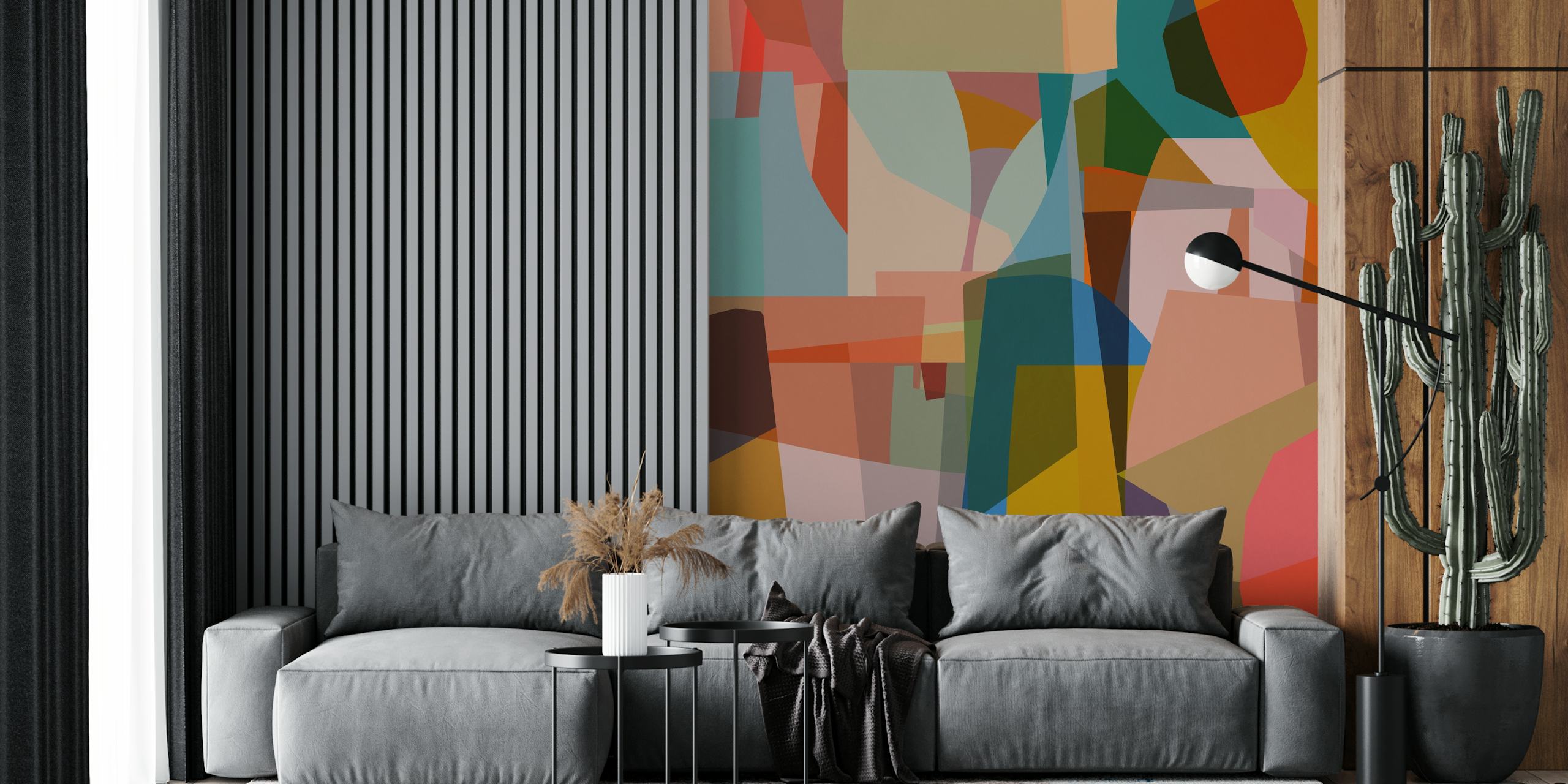 Tapeta Geometric Landscape 3 w nowoczesnym pokoju