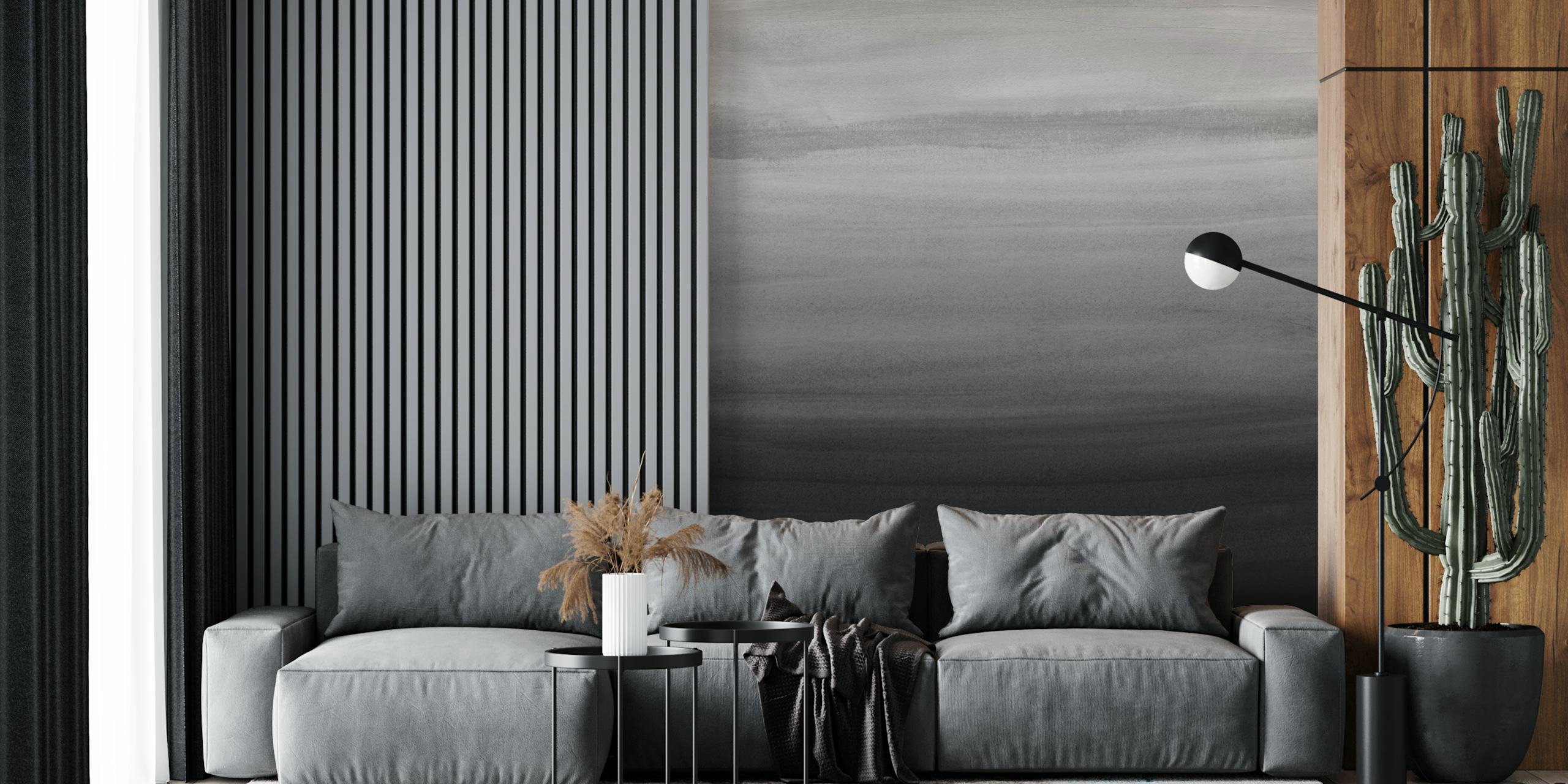 Gray watercolor abstract wallpaper with soft gradient.