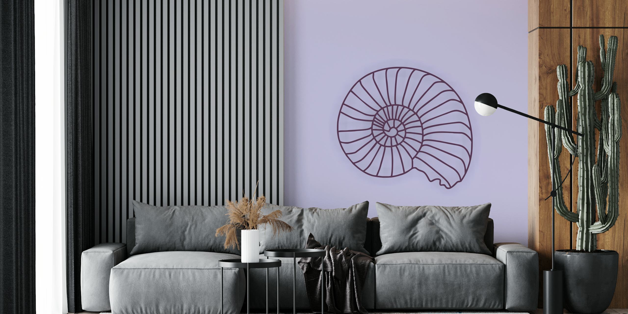 Papel de parede Lavender Sea Shell em ambiente