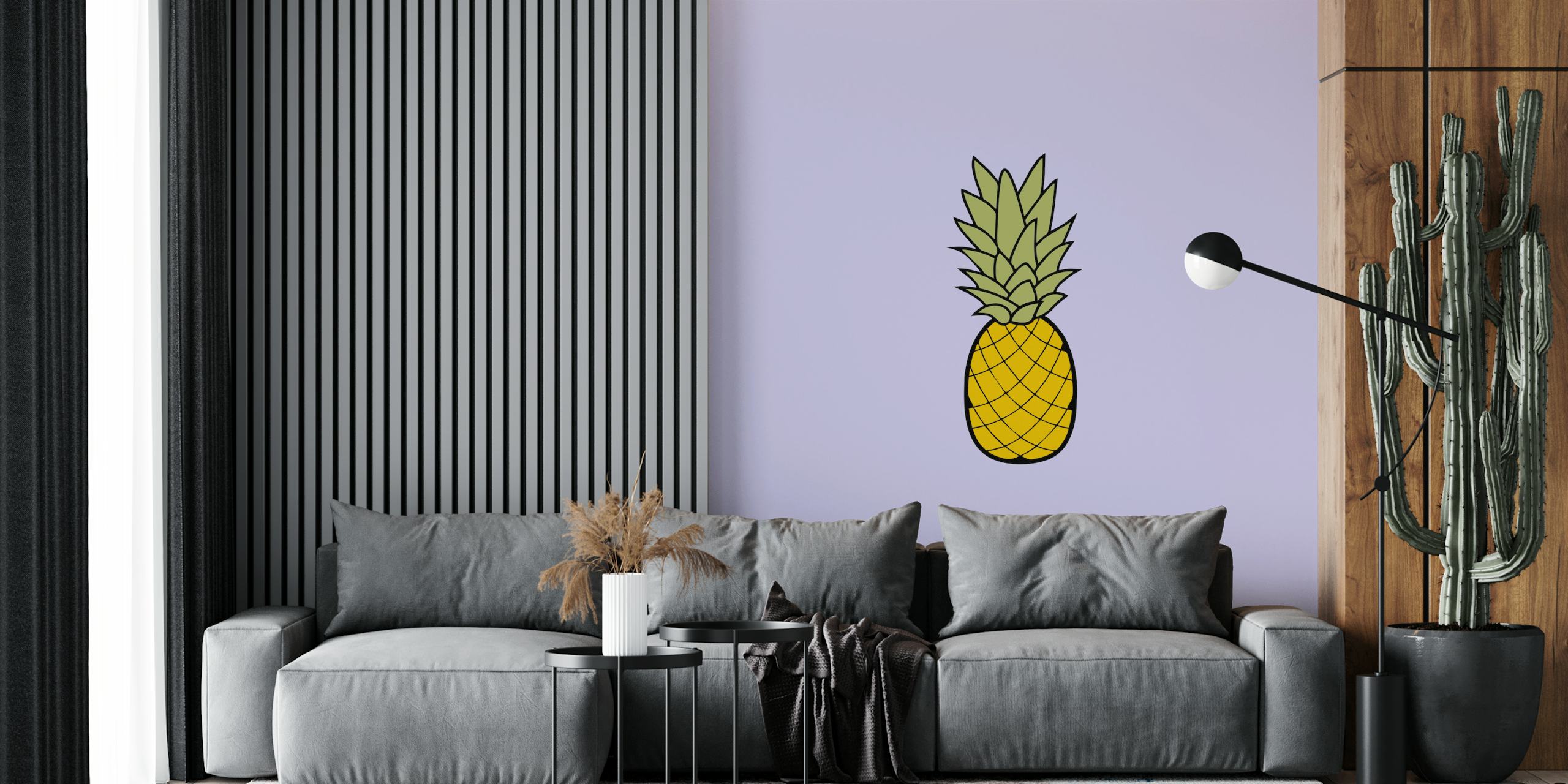 Pineapple tapet i et børneværelse