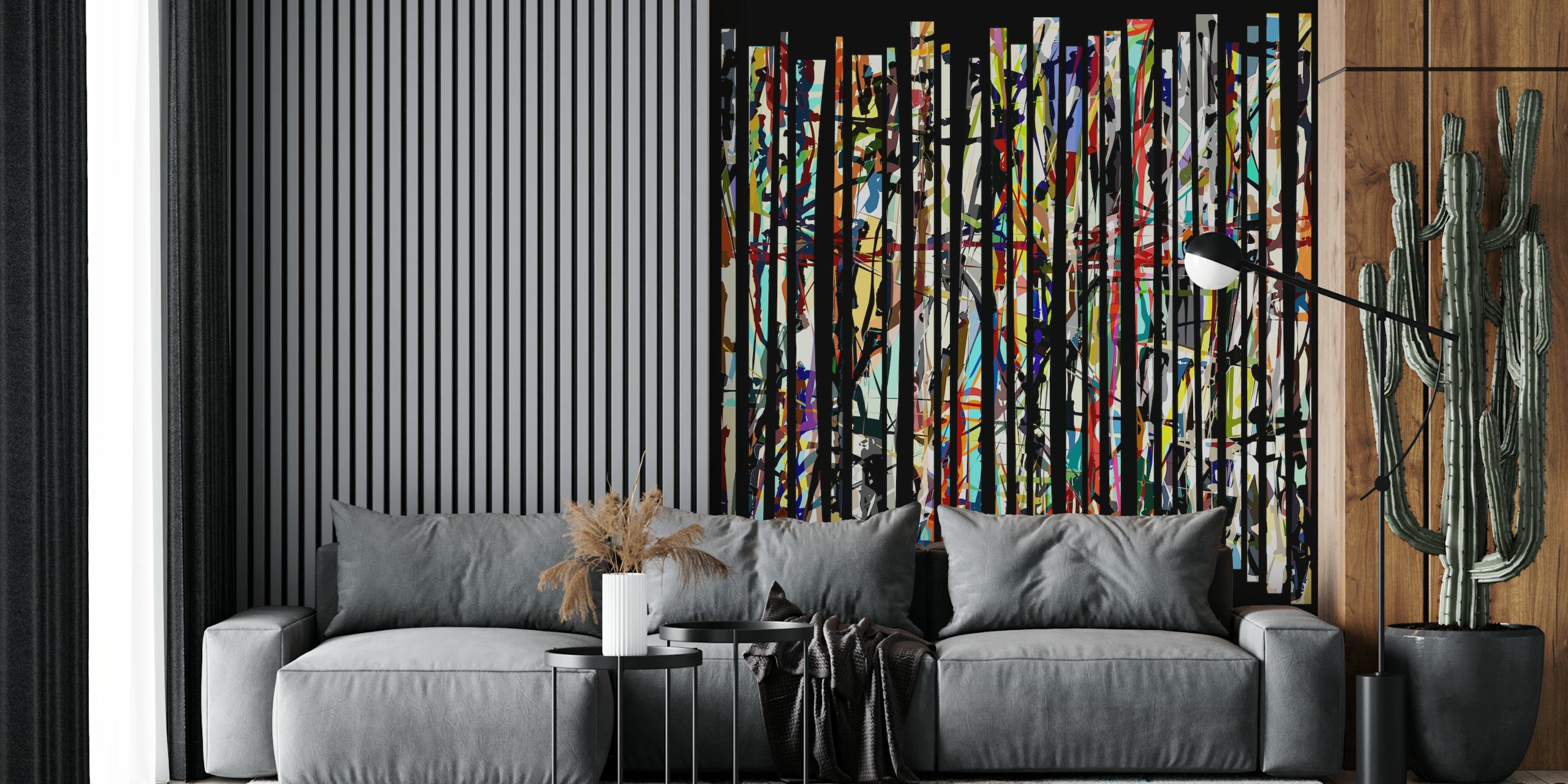 Tapeta Vibrant Paint Rain 3 v pokoji.