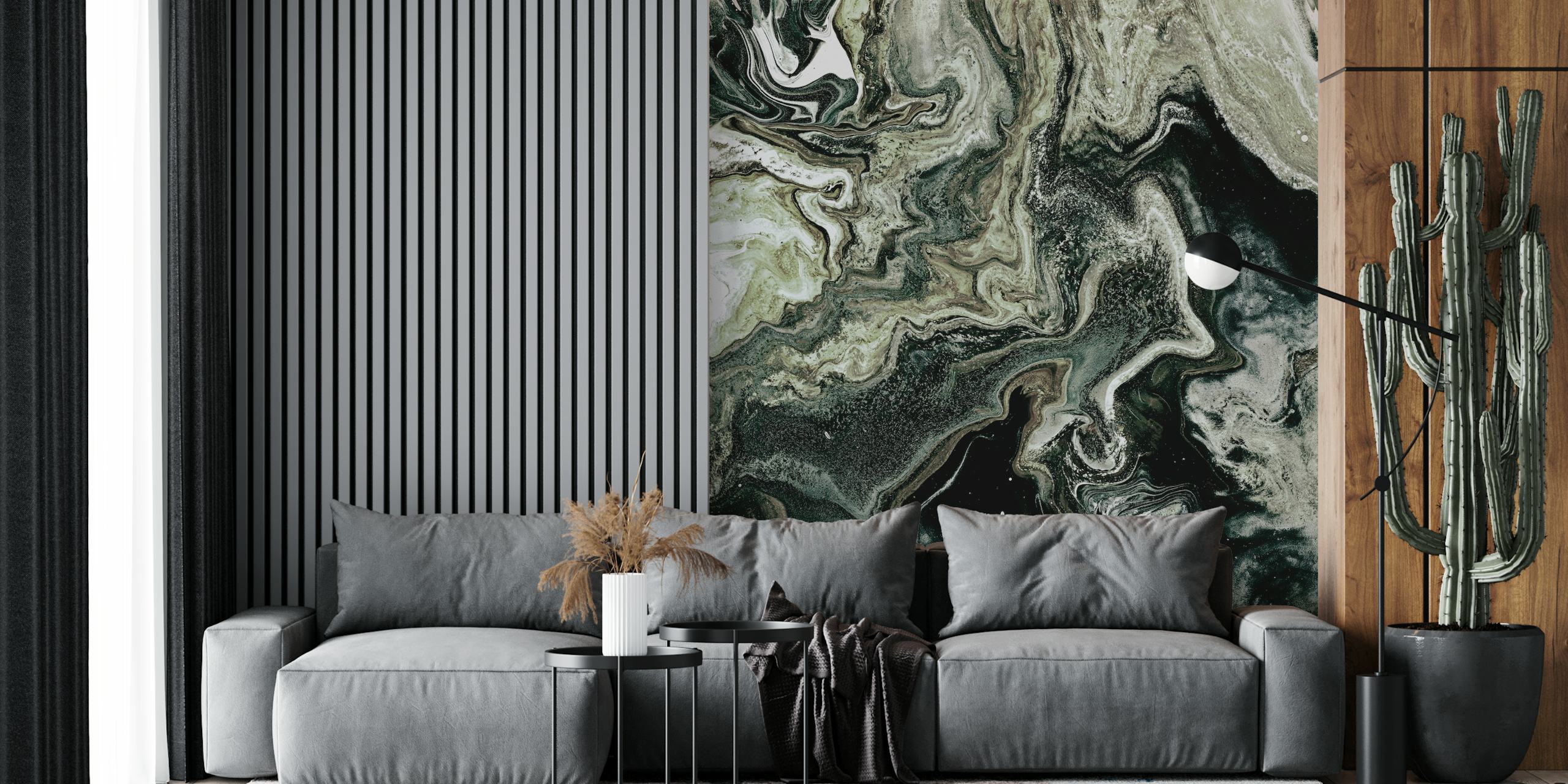 Marble organic greens ταπετσαρία σε ένα δωμάτιο