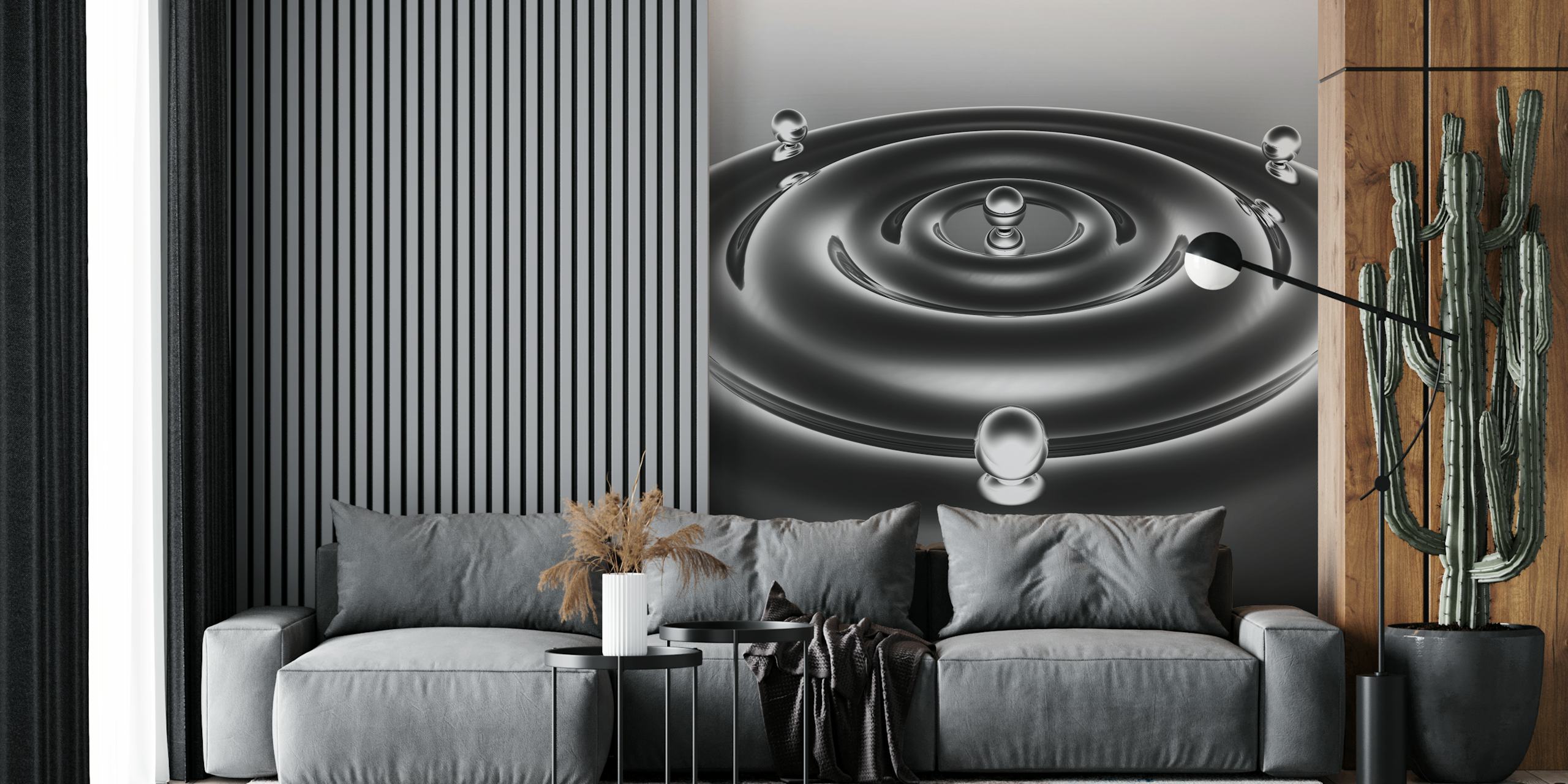 Three Pearl tapetdesign i ett rum