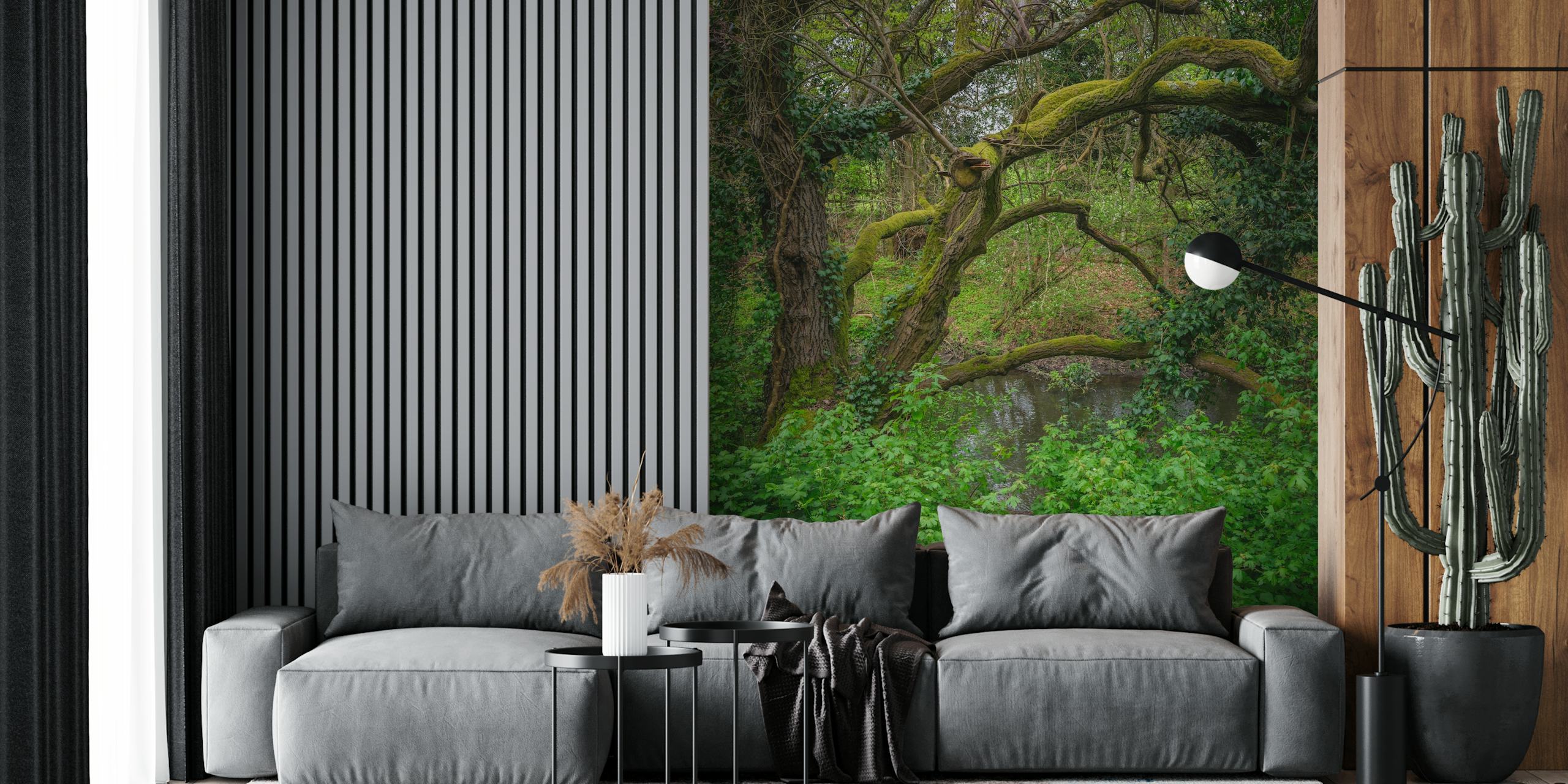 A World in Green wallpaper in a room