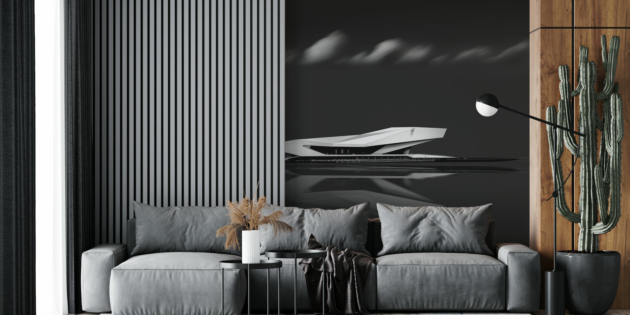 Modern abstract black and white design wallpaper