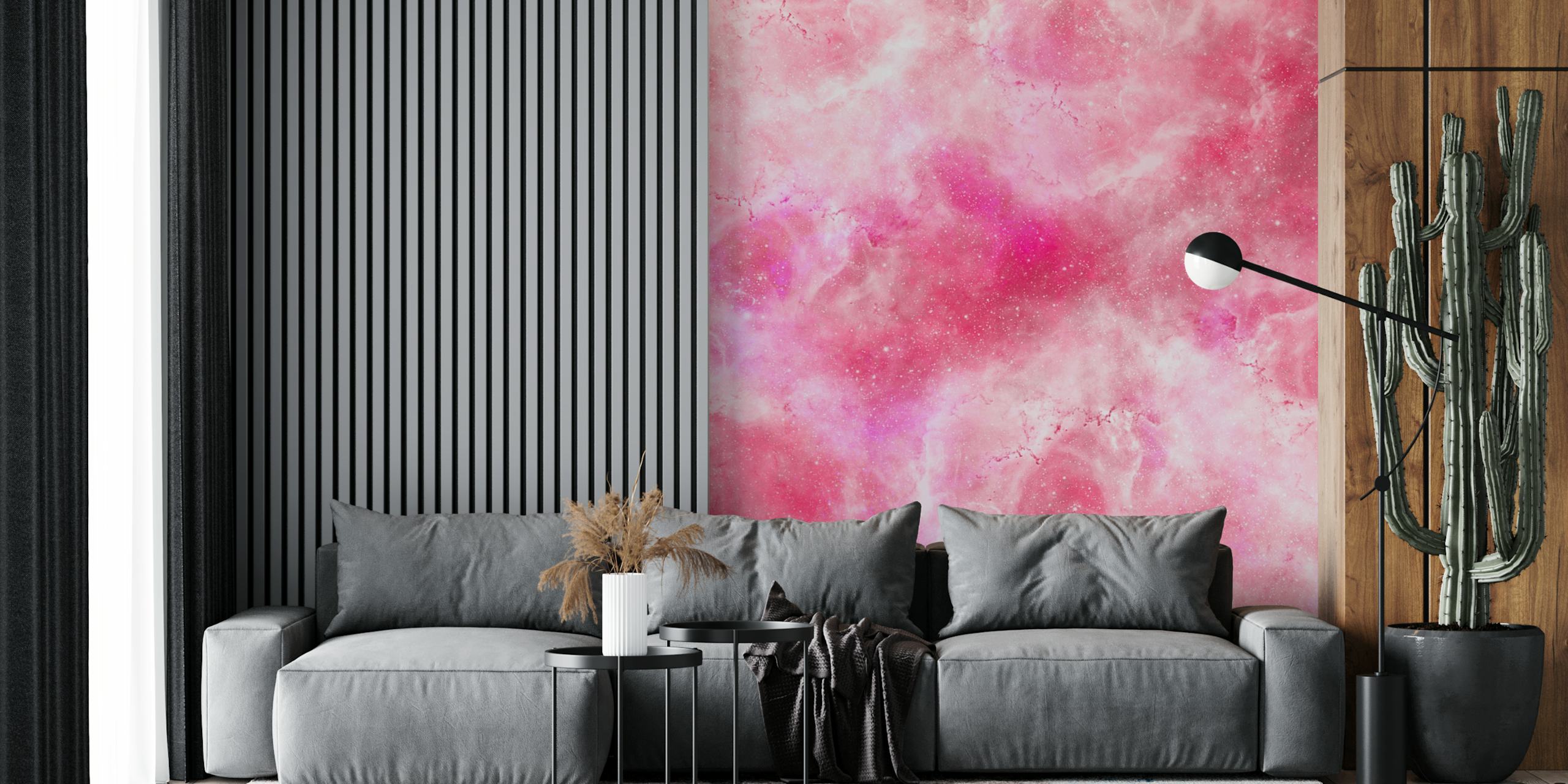 Pink galaxy wallpaper with soft swirling patterns