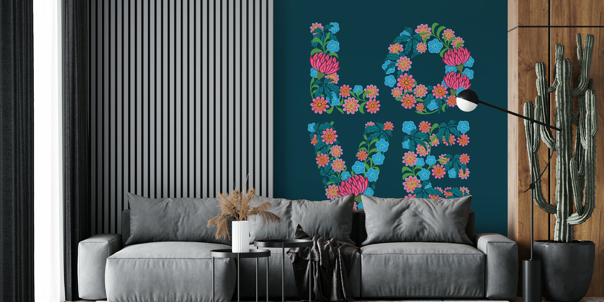 Dizajn Cvjetnog Zida S Riječi Love