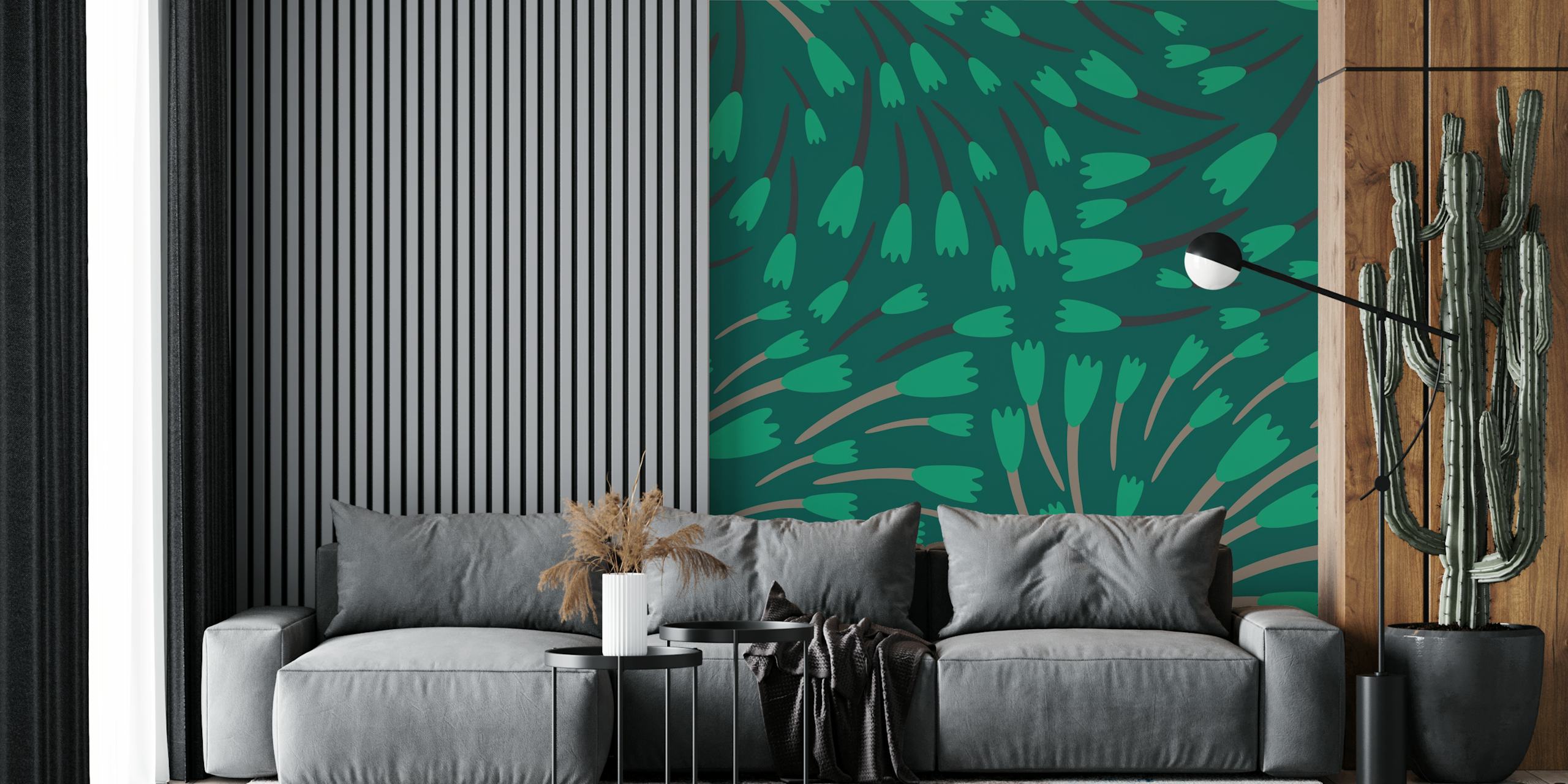 Jungle green jade tulips i et rom