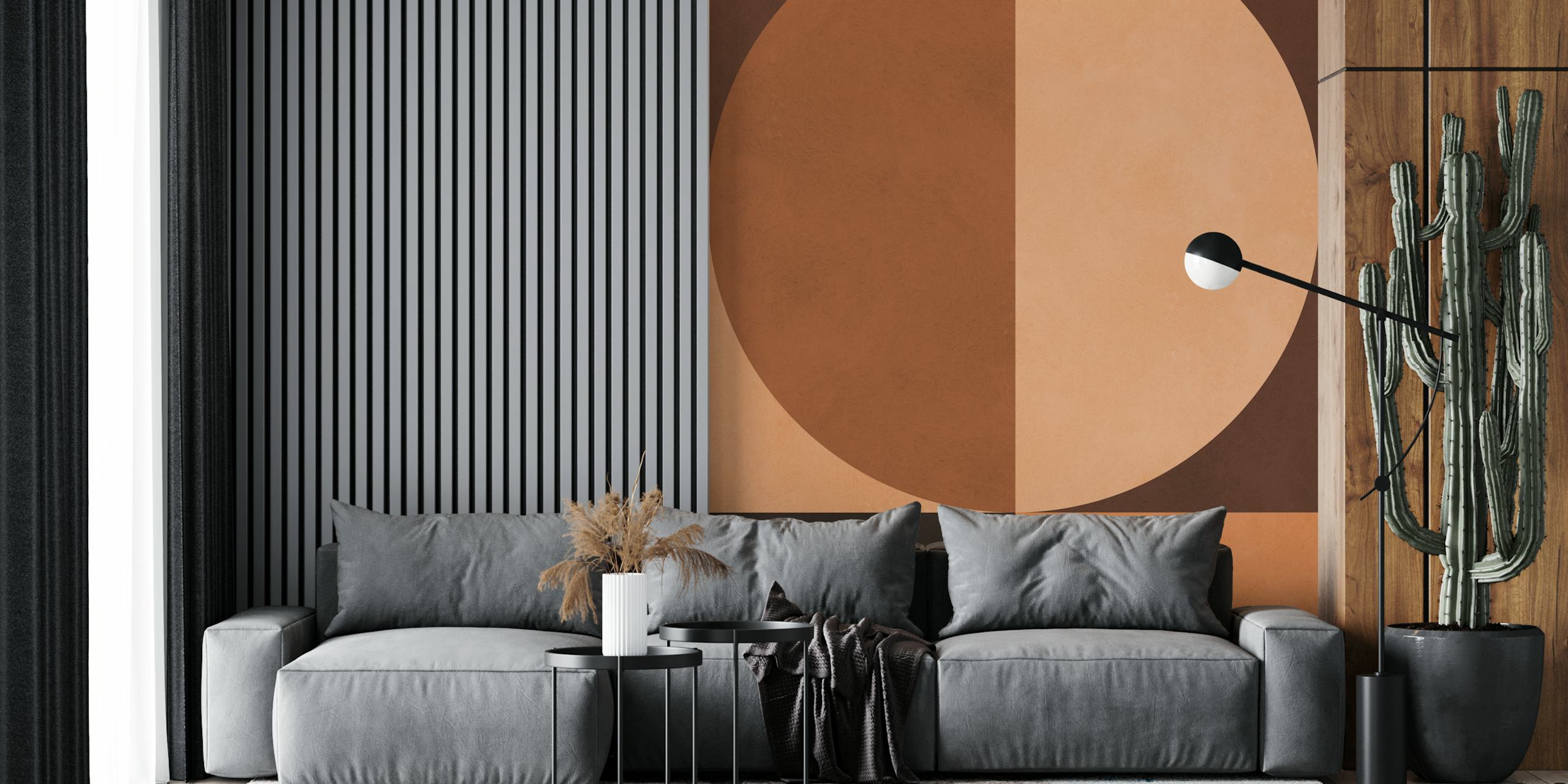 Geometric pattern in shades of brown and tan wallpaper