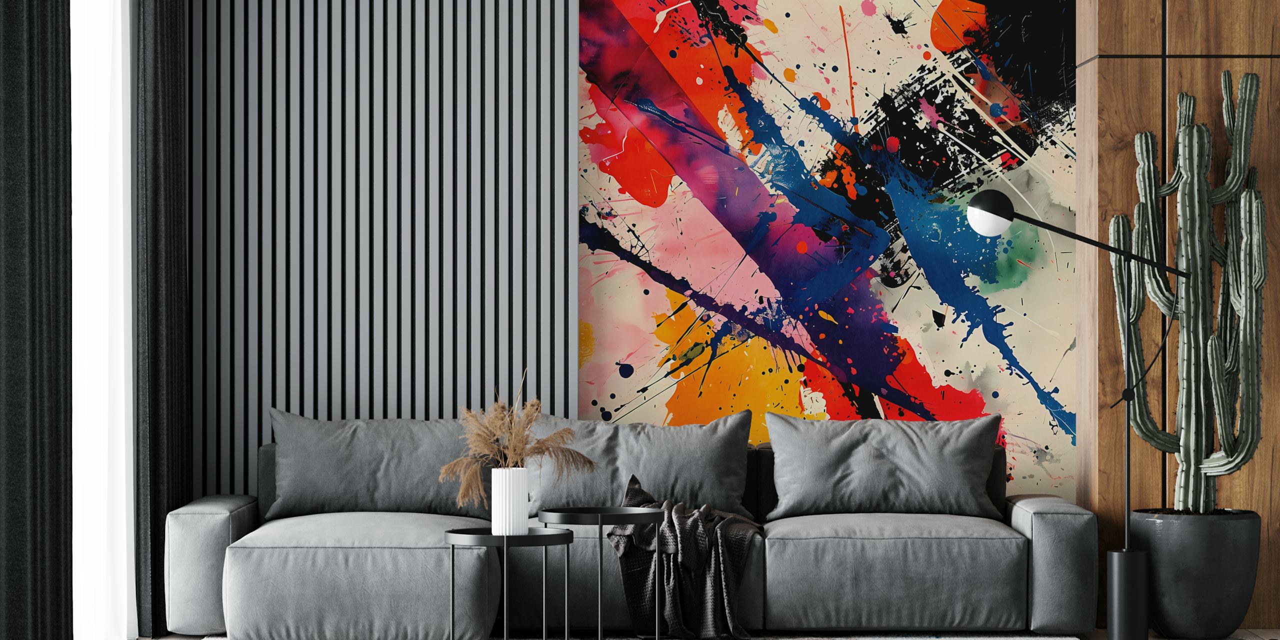 Tapeta wibrujące brush strokes w pokoju