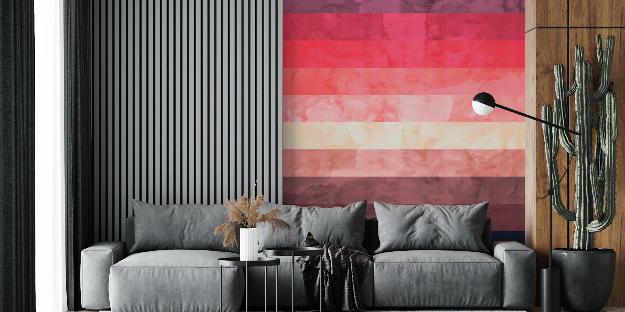 Abstract watercolor Tapete in einem modernen Umfeld