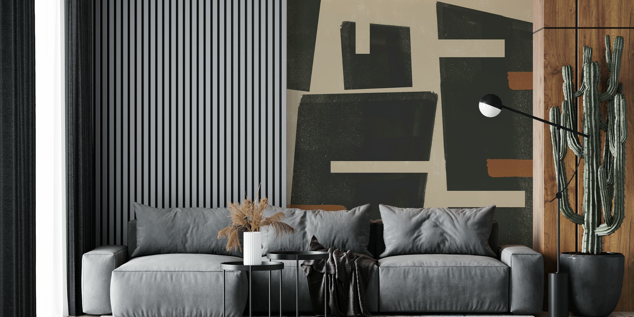 Modern Geo Shapes wallpaper in a room