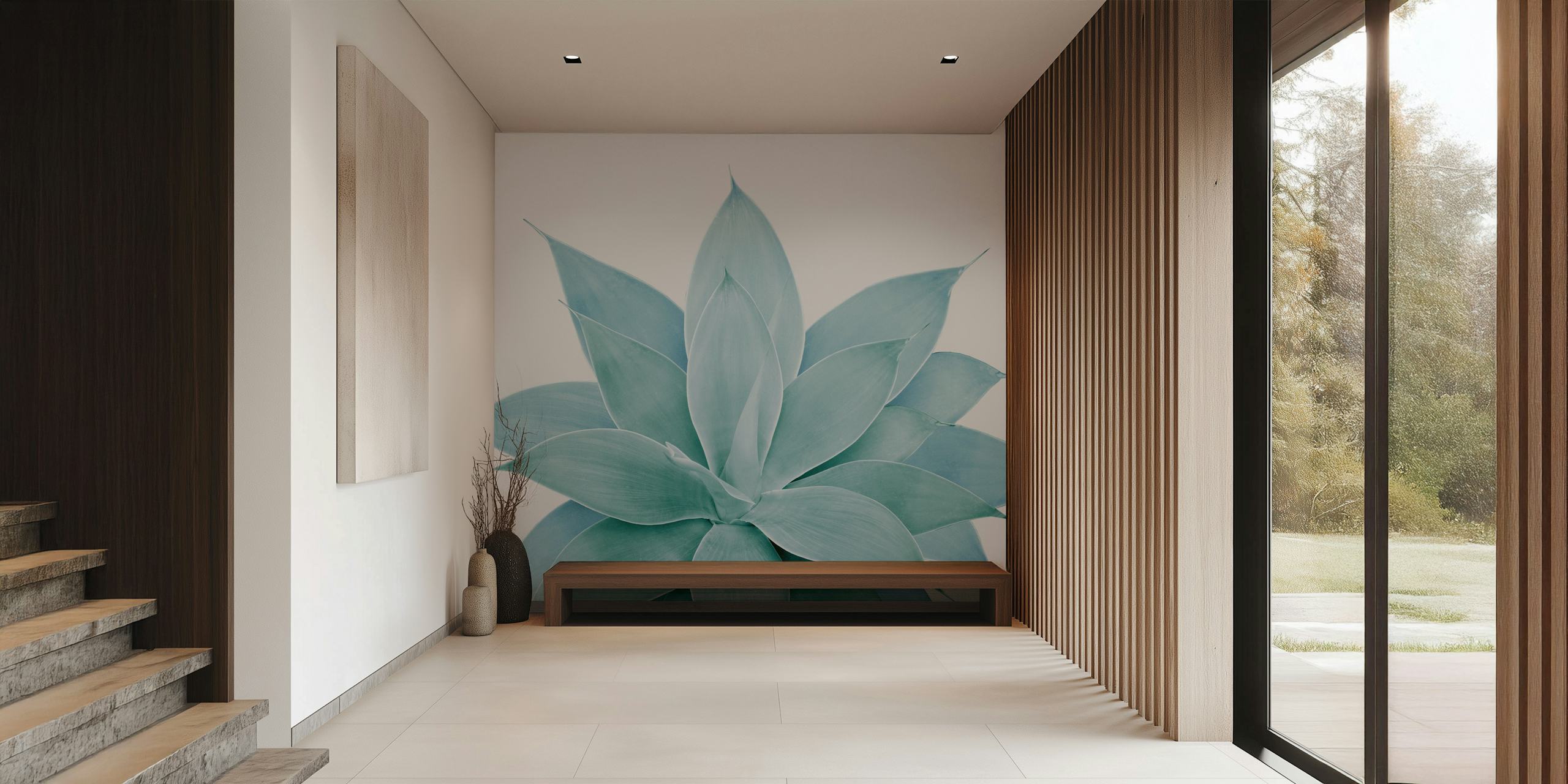 Agave plant leaves green wallpaper