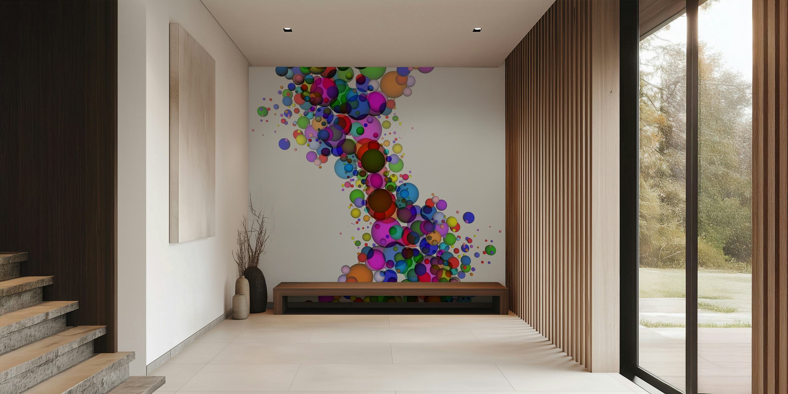 Ταπετσαρία Colored Spheres σε ένα δωμάτιο