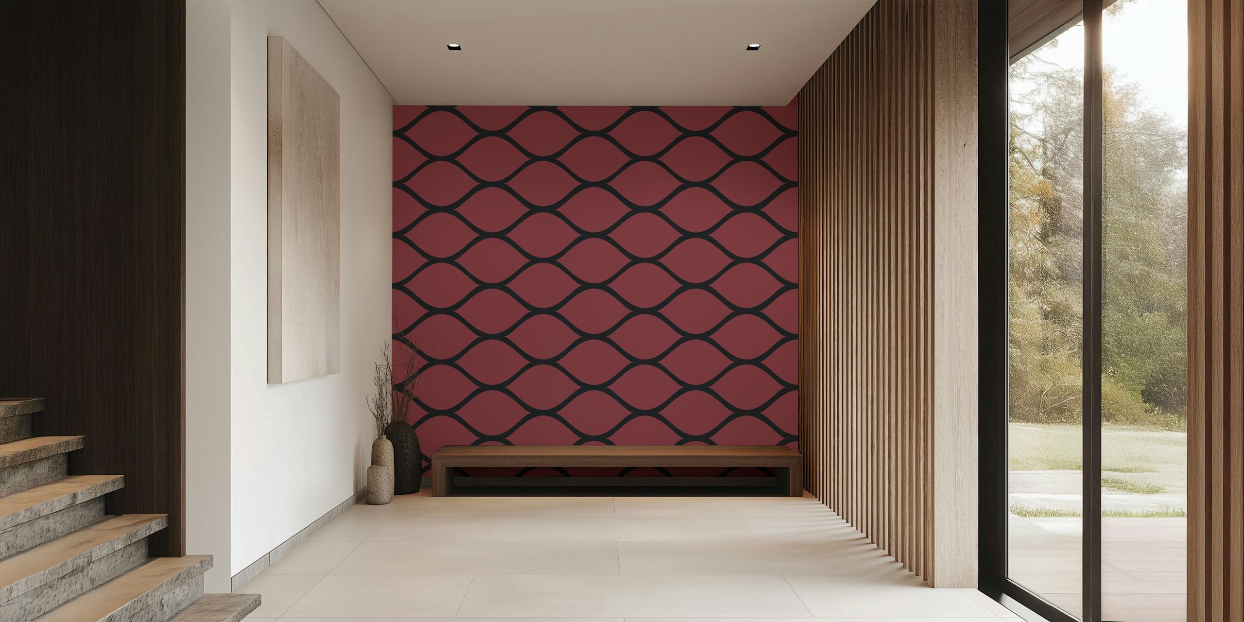 Marsala Ogee Minimal wallpaper in a room