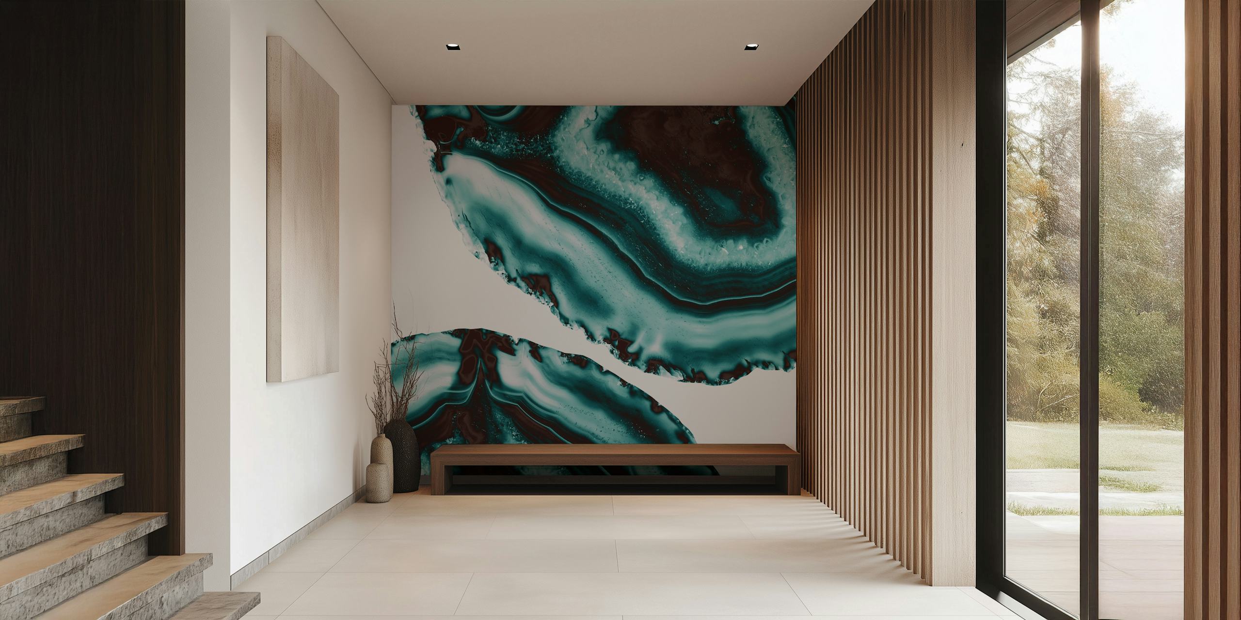 Tapeta Turquoise Brown Agate v moderním prostředí