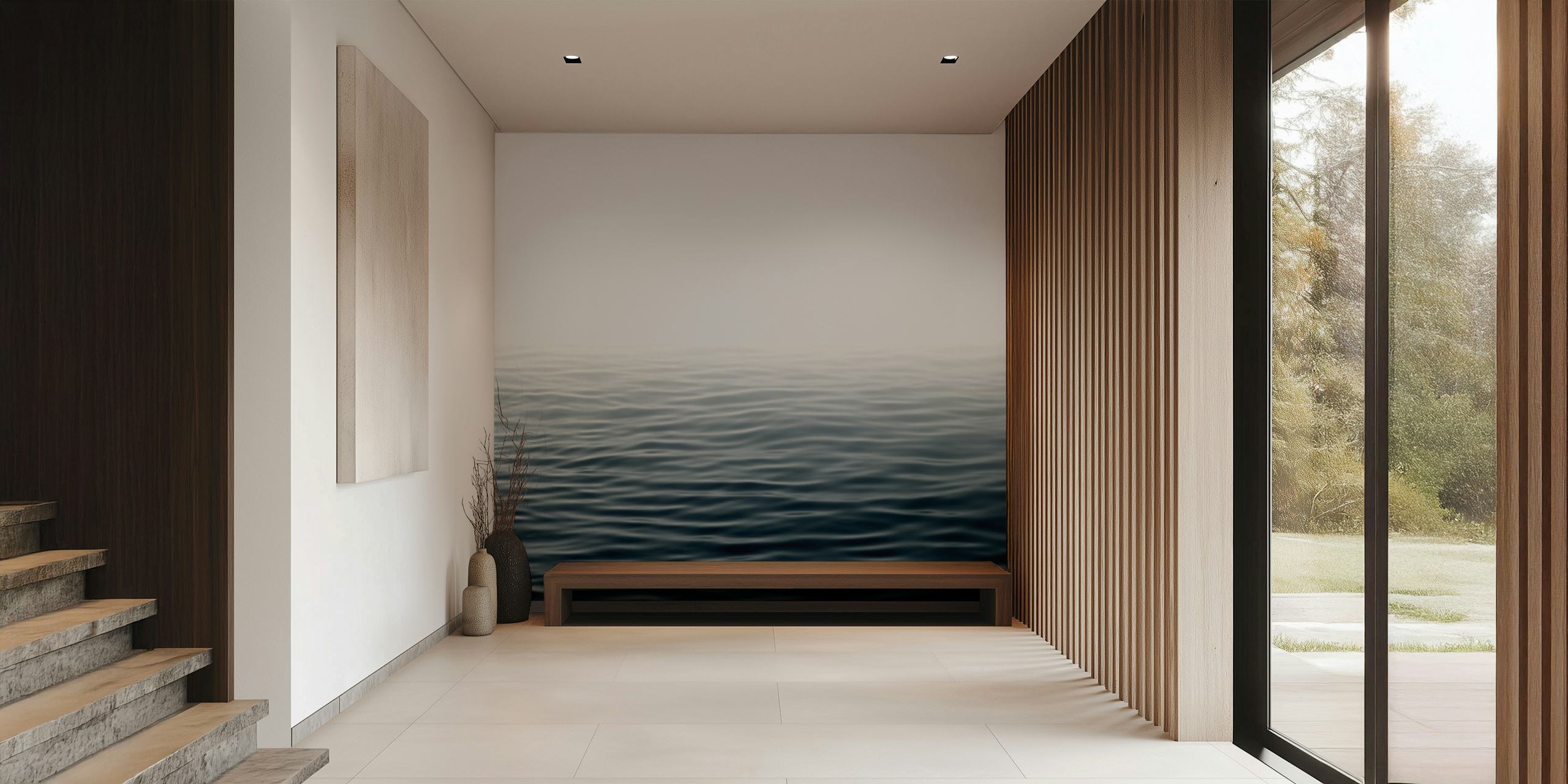 Tranquil blue ocean waves wallpaper