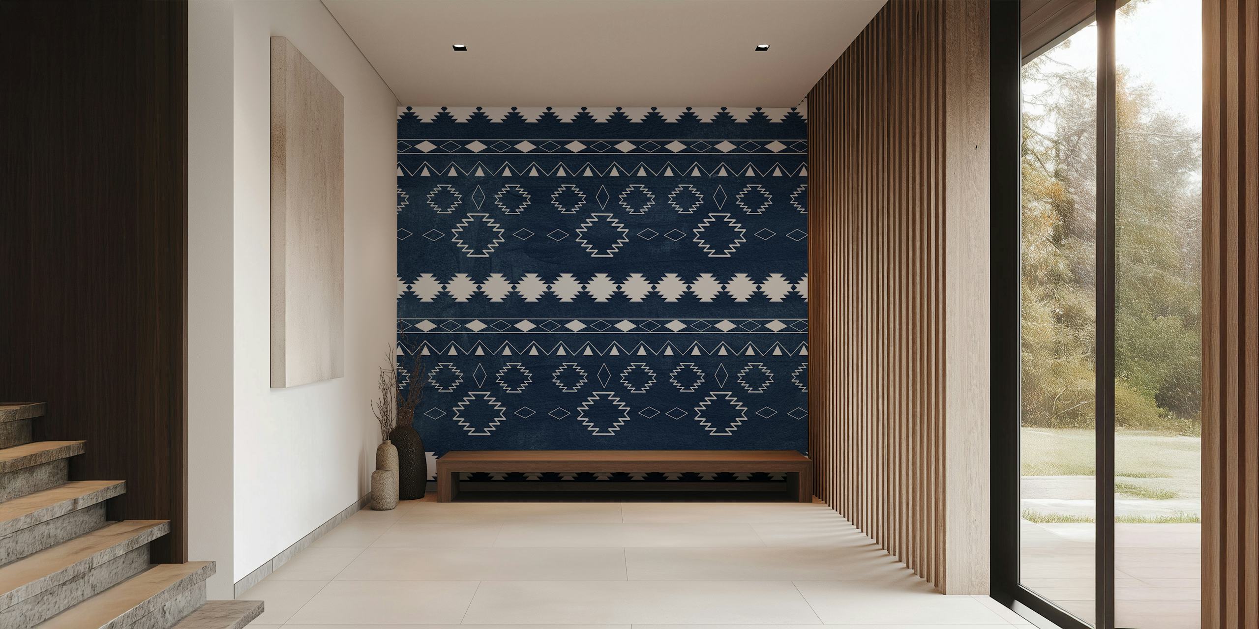 Tribal Boho Pattern Chic 2 wallpaper in a room