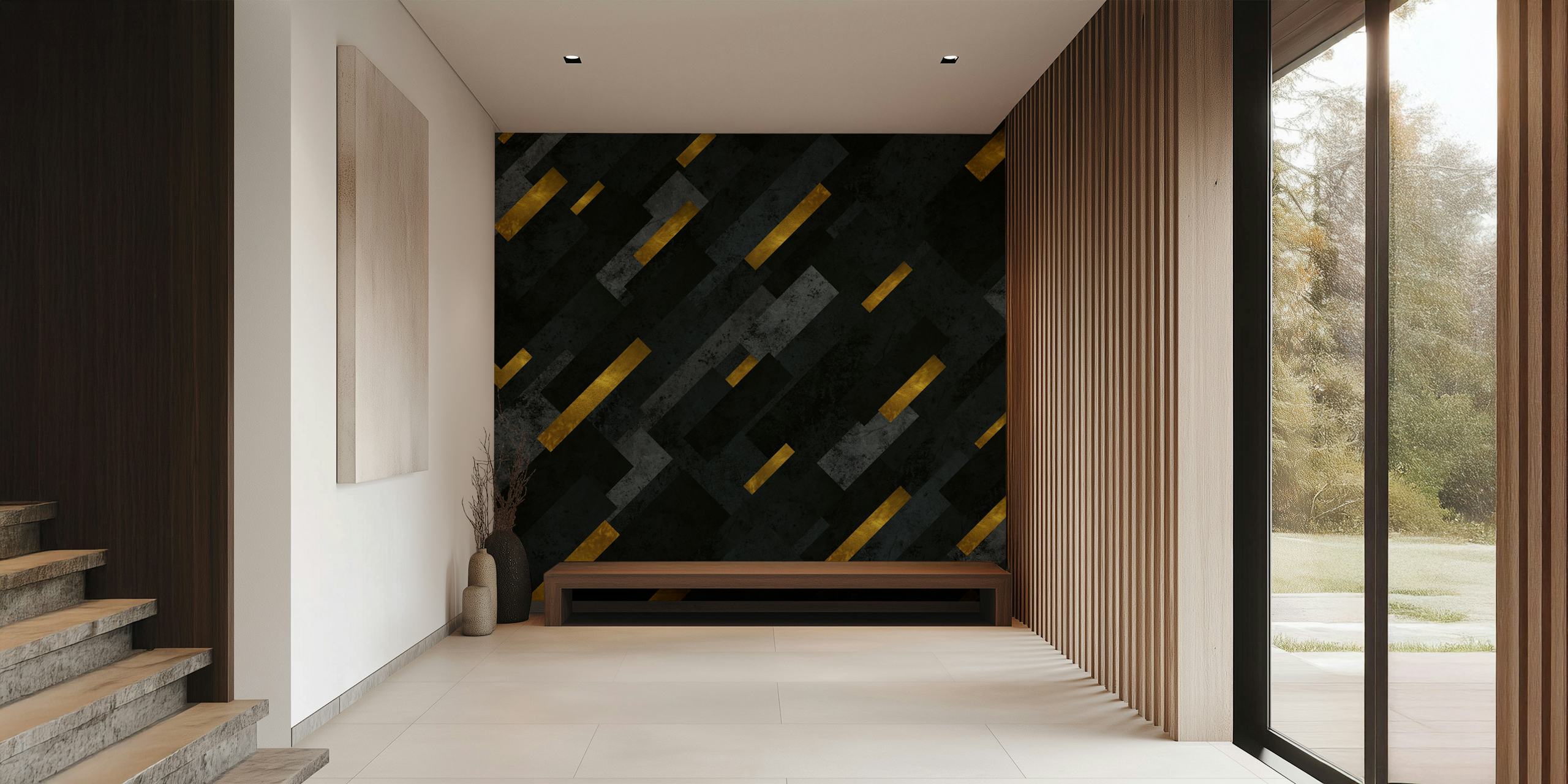 Abstract shooting stars on a dark backdrop wall mural