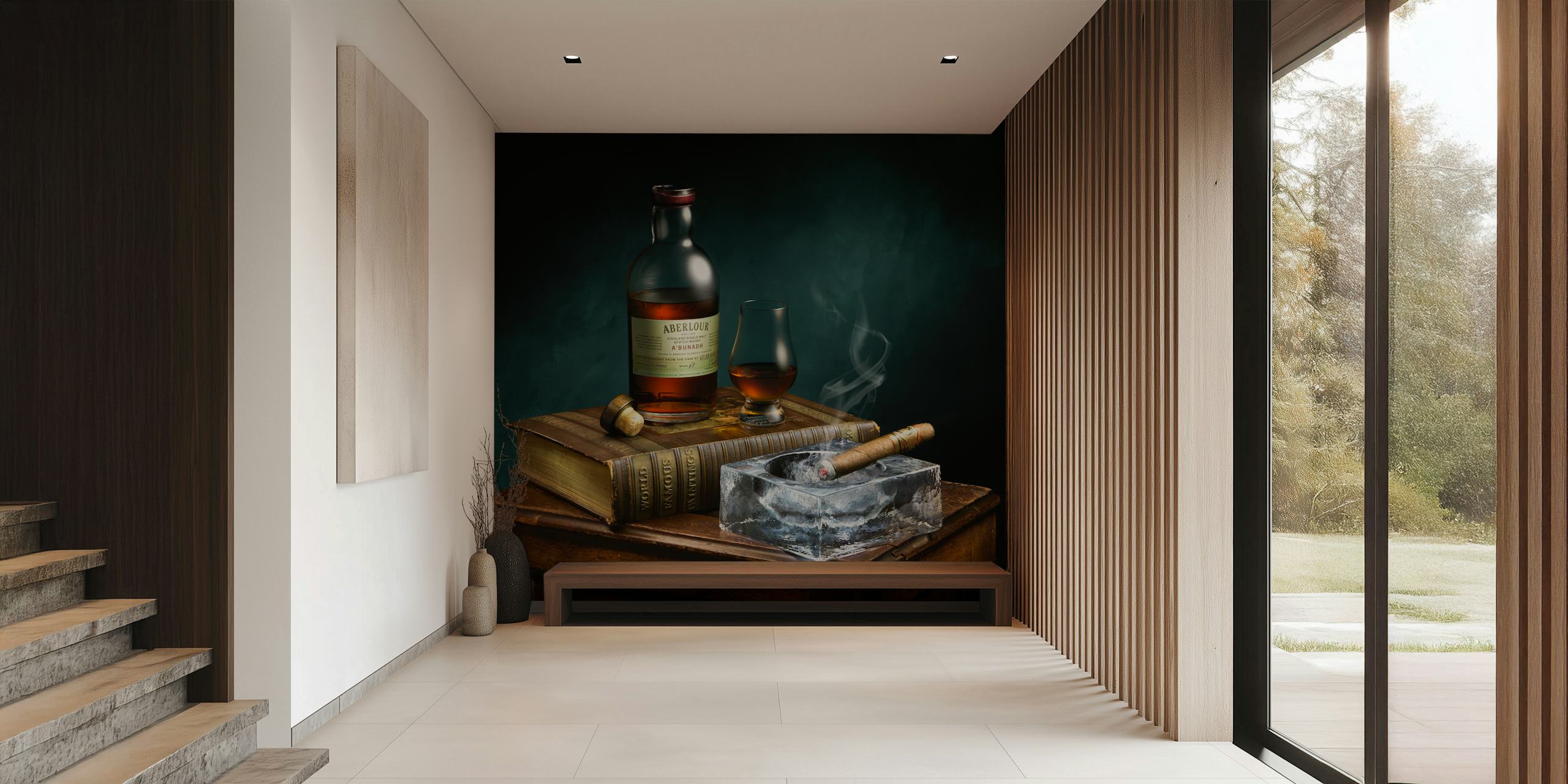 Tapeta Evening Pleasures vystavená v místnosti