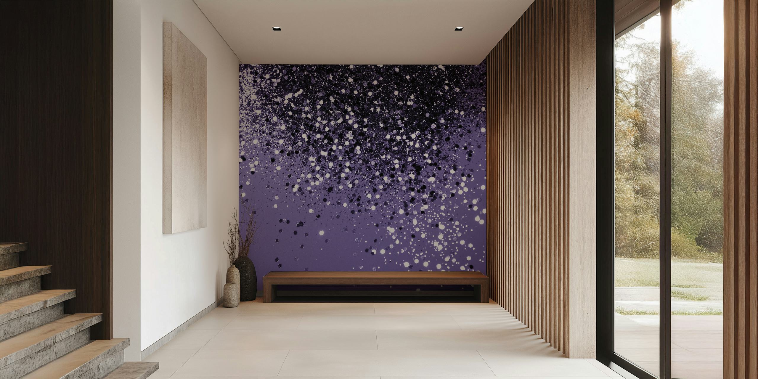 Ultra Violet Glitter Dream 2 Wallpaper In A Room