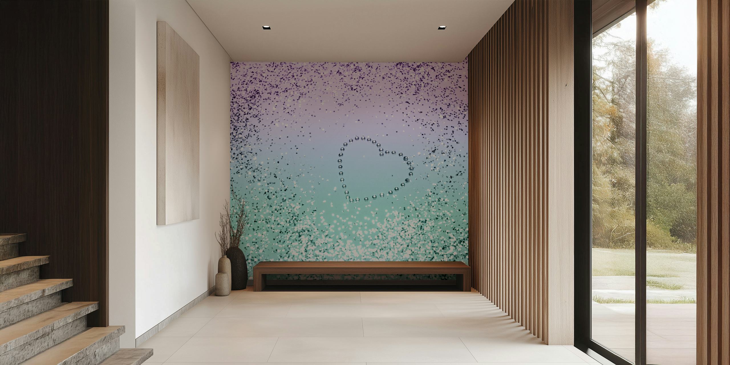 Papier Peint Sparkling Mermaid Heart Dans Une Pièce