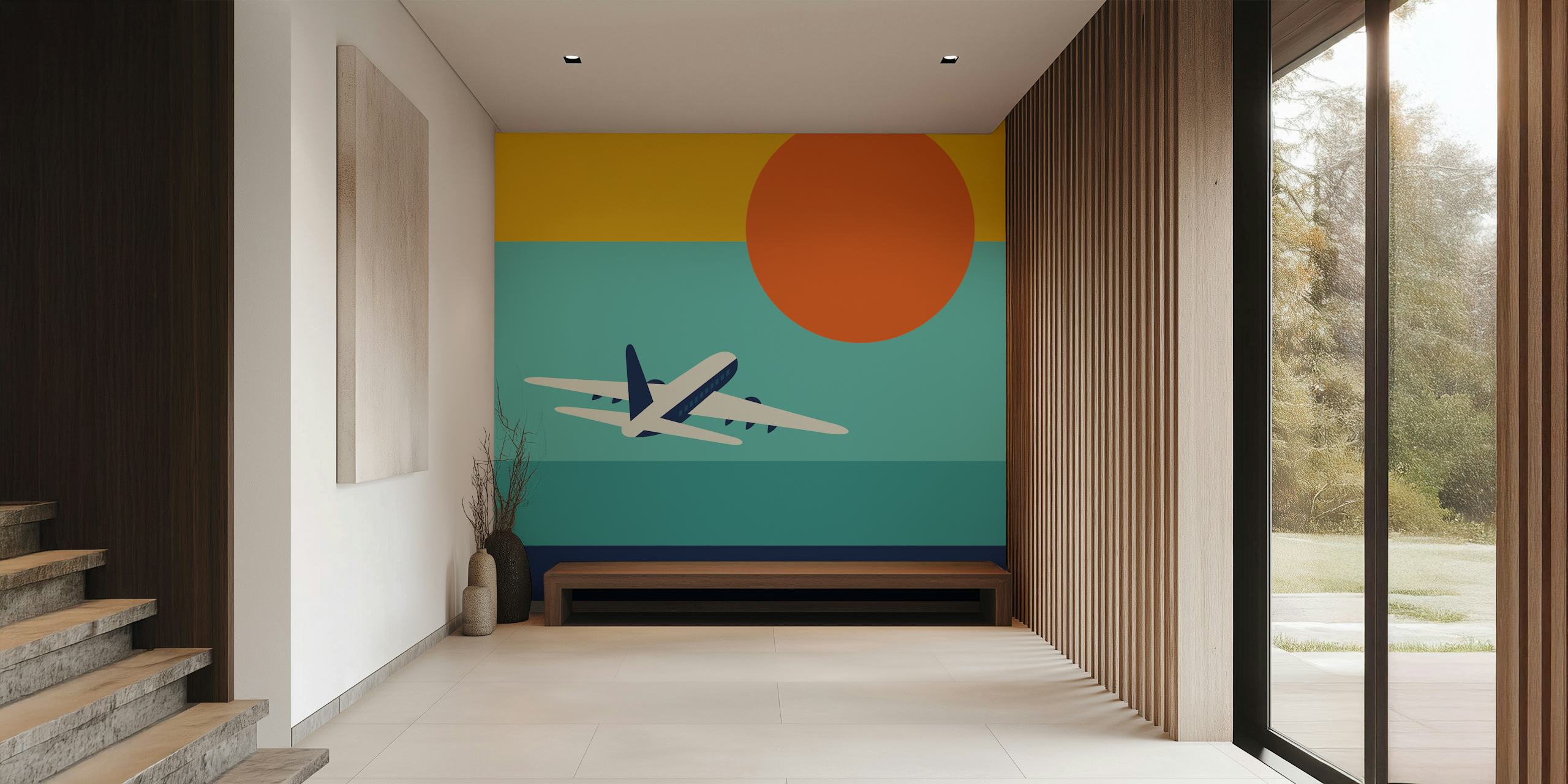 Fly Away wallpaper design in a room