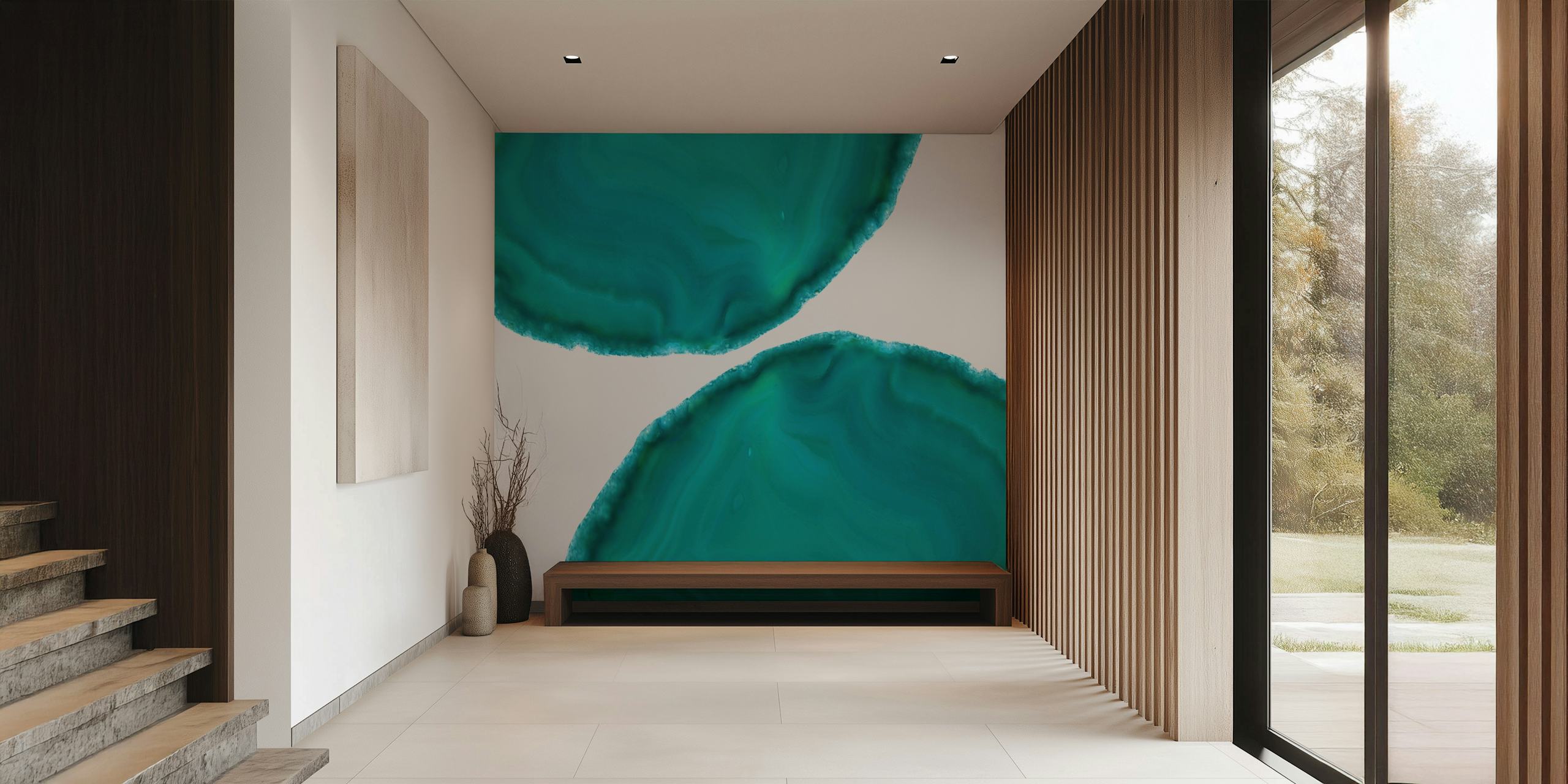 Turquoise agate patterns on a white background wallpaper