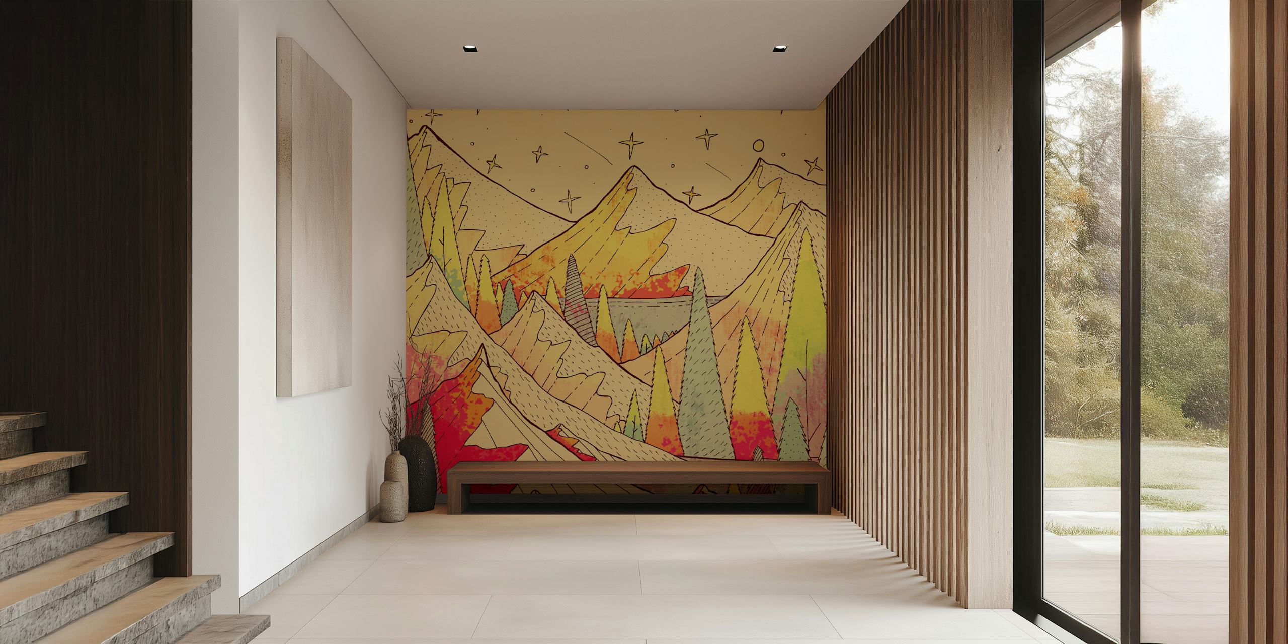 Design carta da parati Great mountain lakes in una stanza