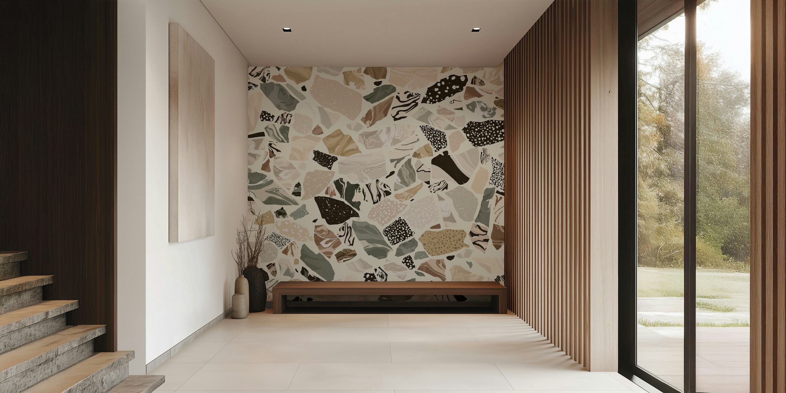 Marble Terrazzo wallpaper design in a room