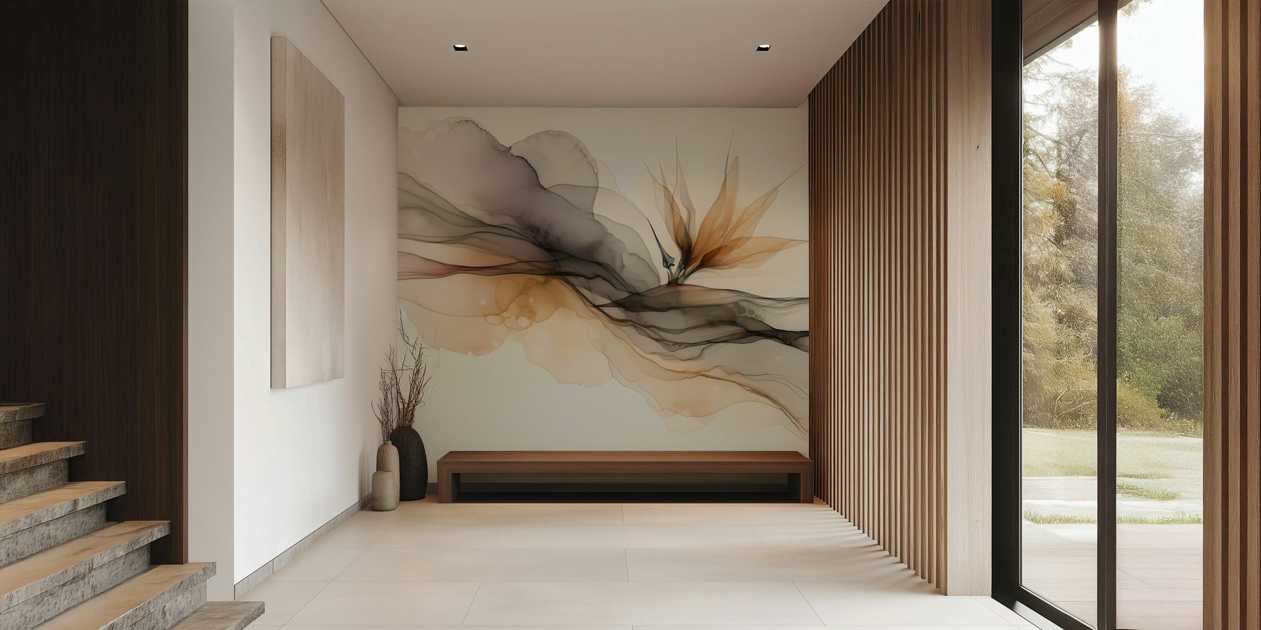 Ethereal Ink Flow-tapetti huoneessa