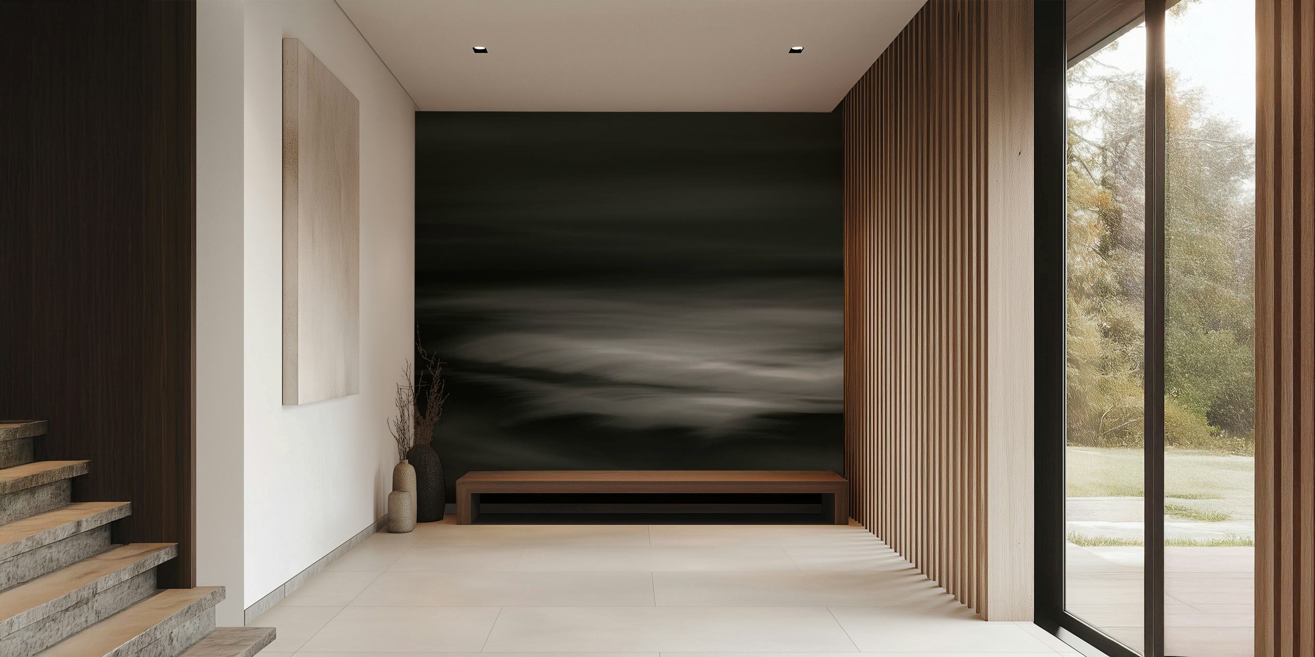Whispering Tides behang in een moderne kamer