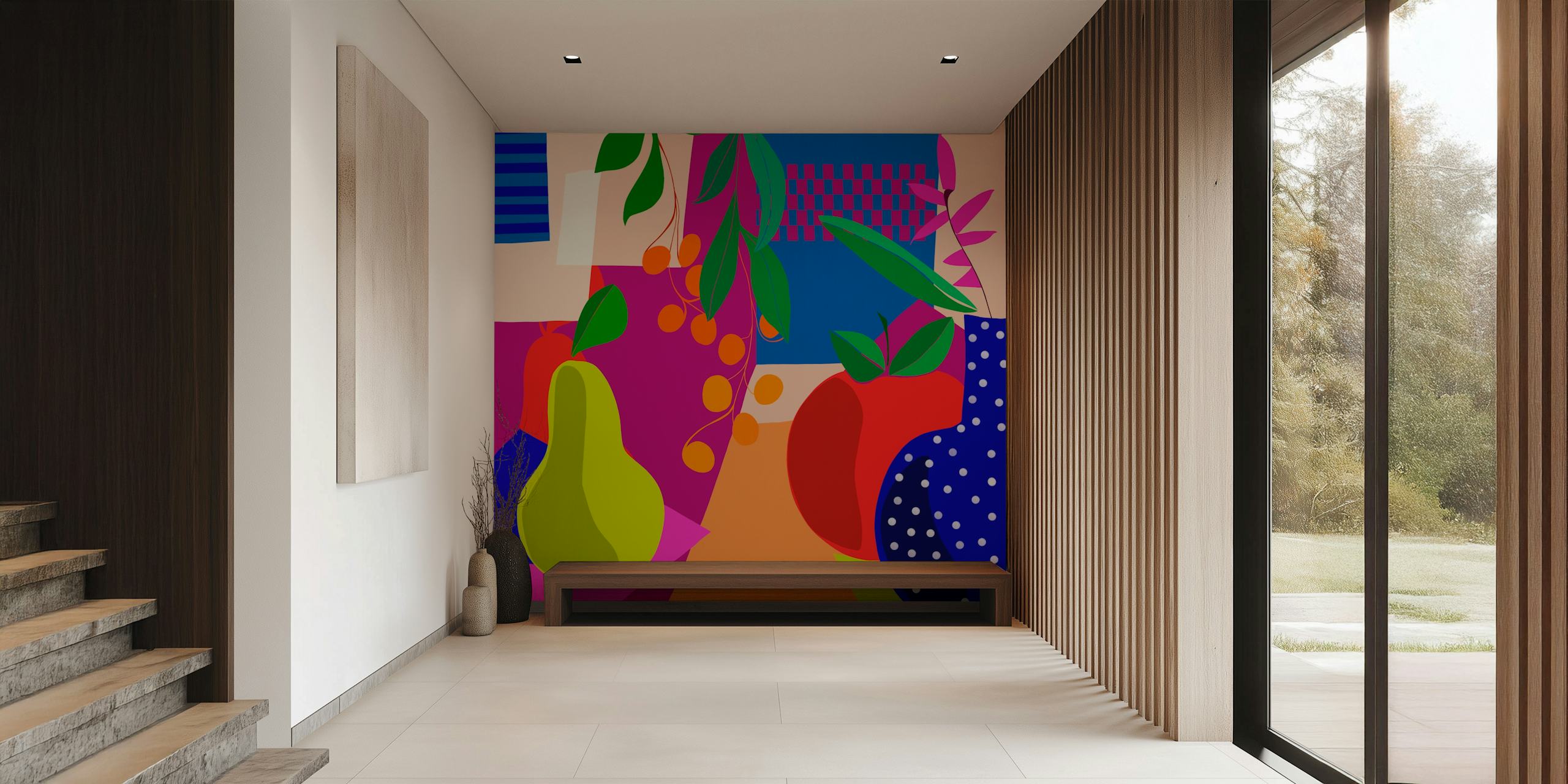 Vibrant Fruit Harvest tapetti huoneessa